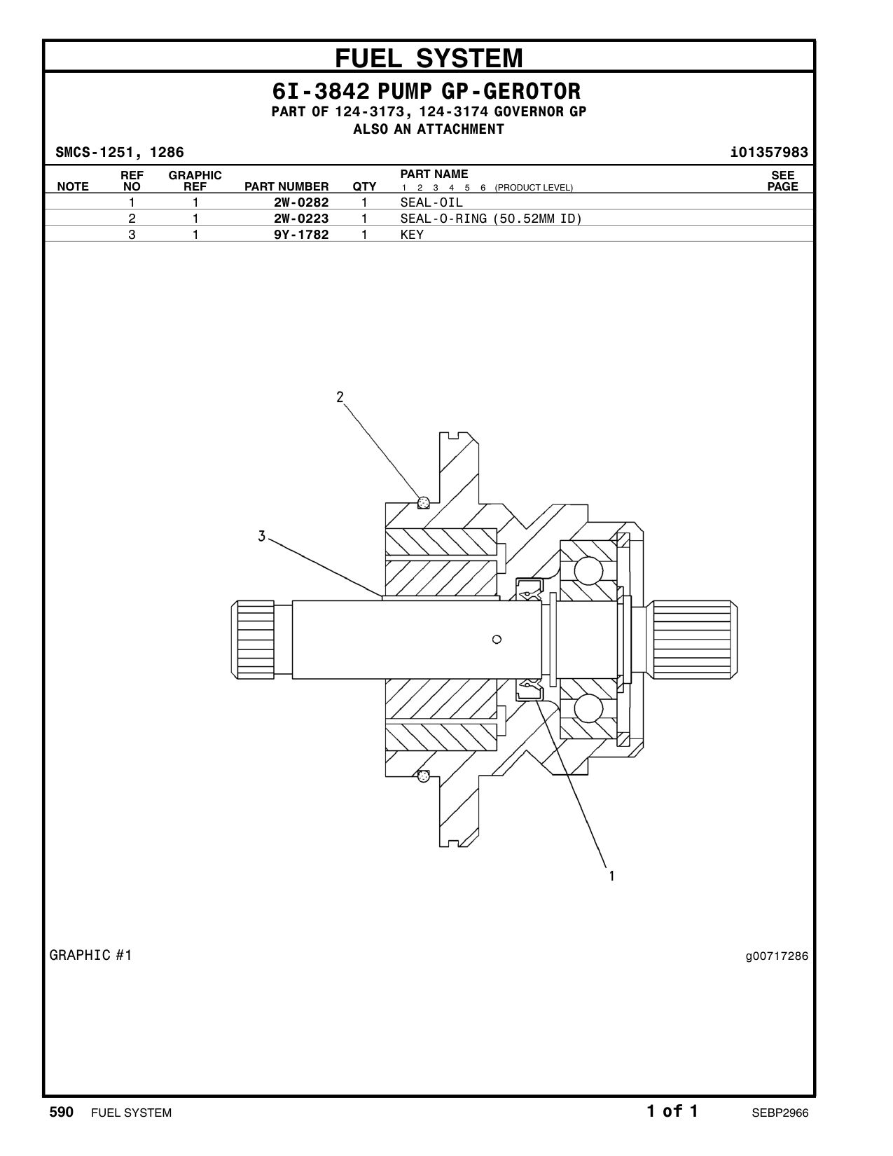9Y-1782 KEY CAT parts manual diagram