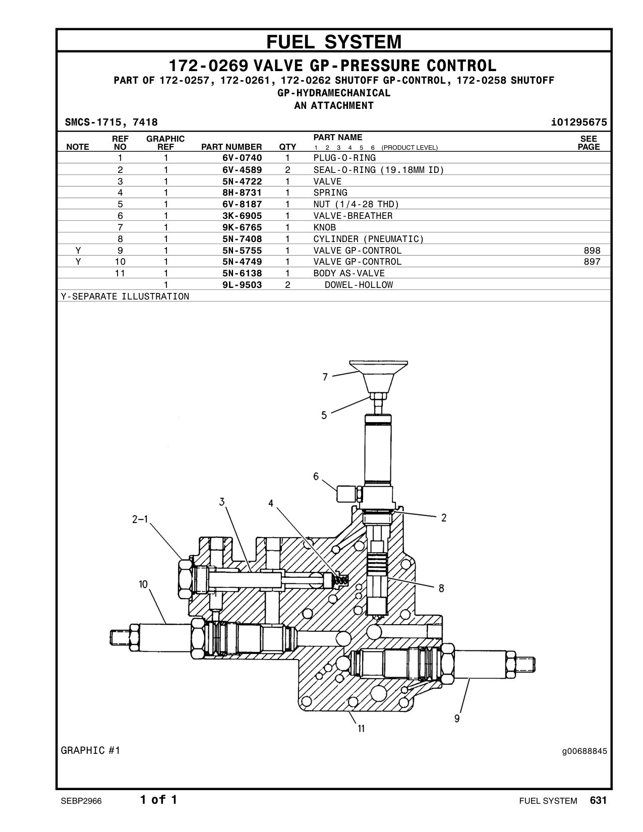 3K-6905 VALVE-BREATHER CAT parts manual diagram