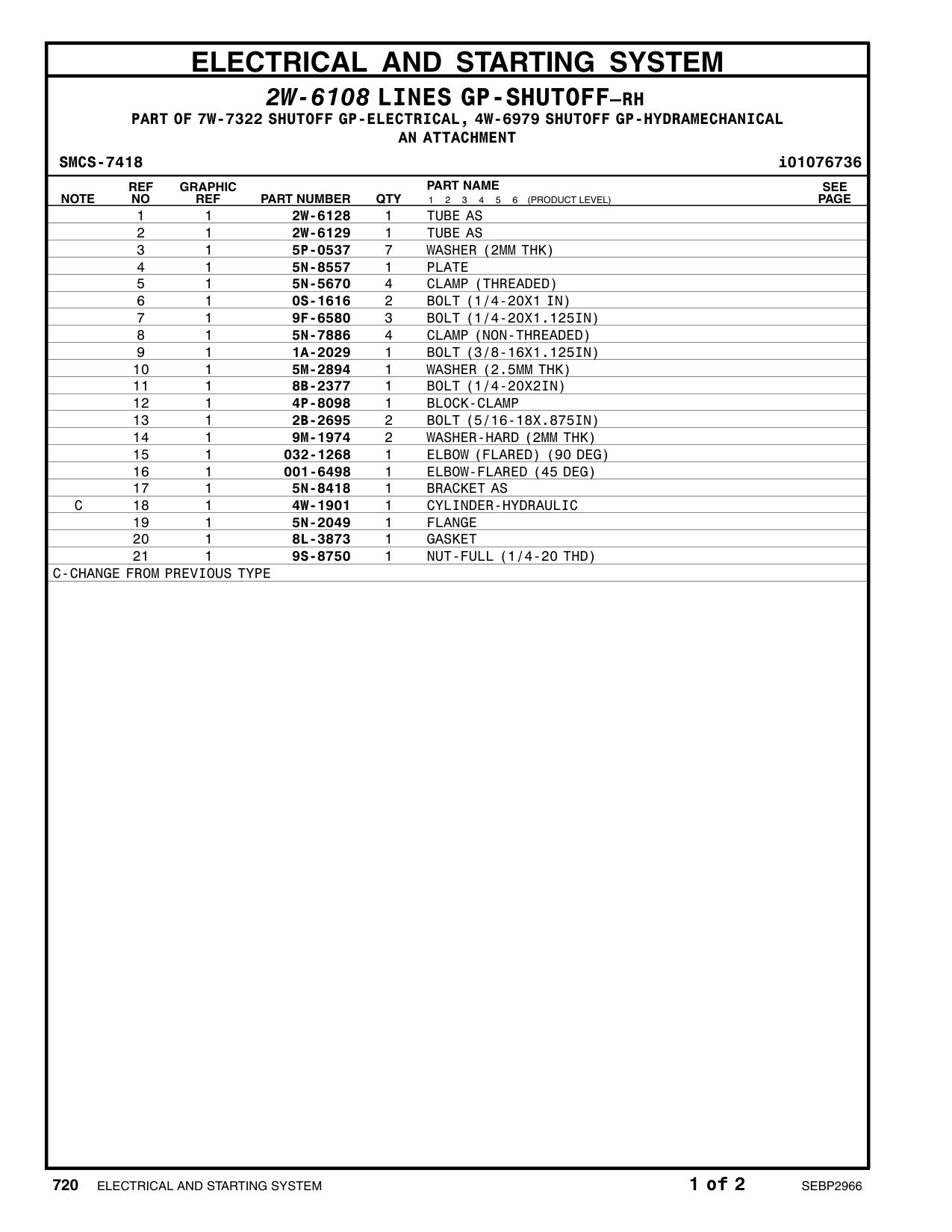5N-7886 CLAMP (NON-THREADED) CAT parts manual diagram