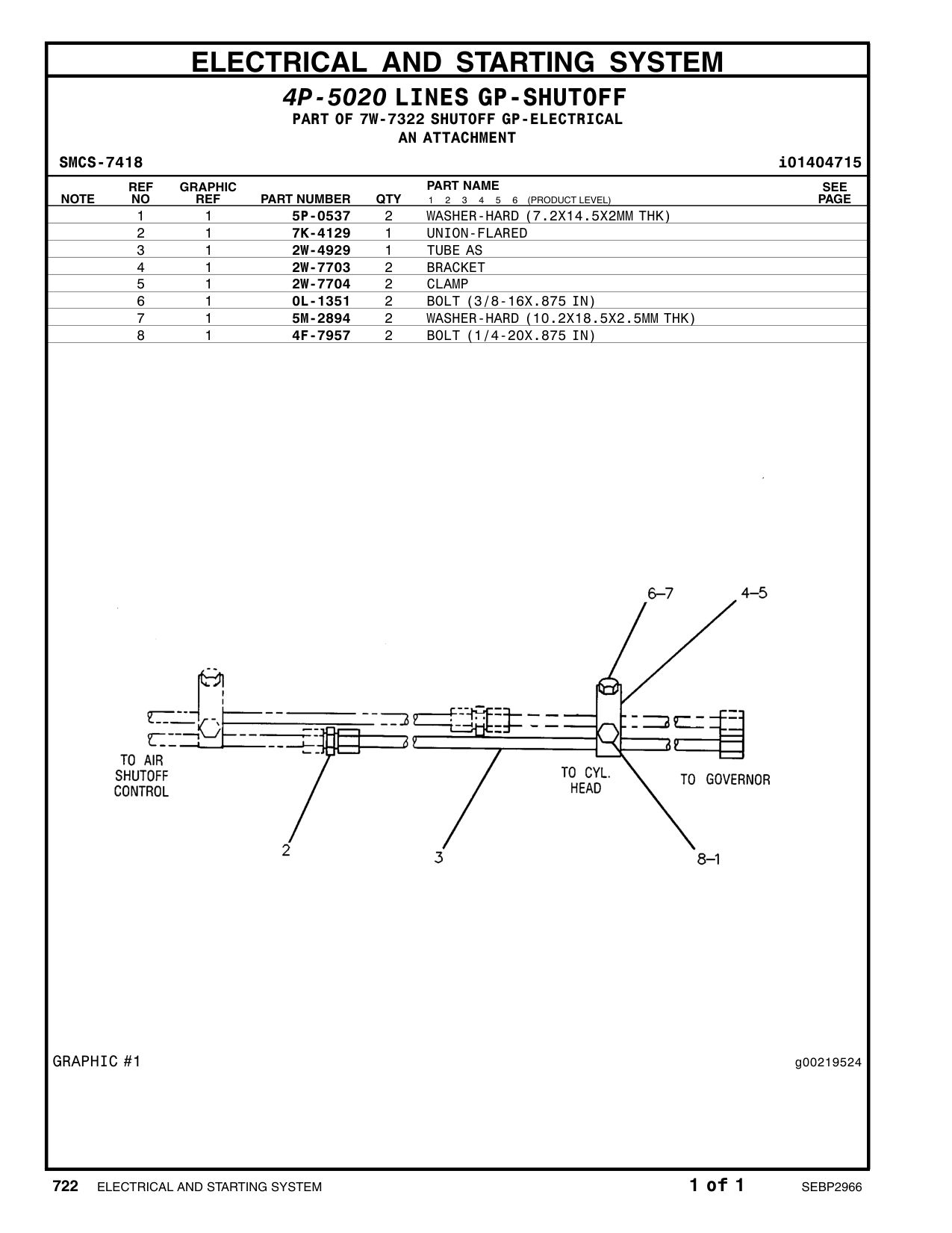 2W-4929 TUBE AS CAT parts manual diagram