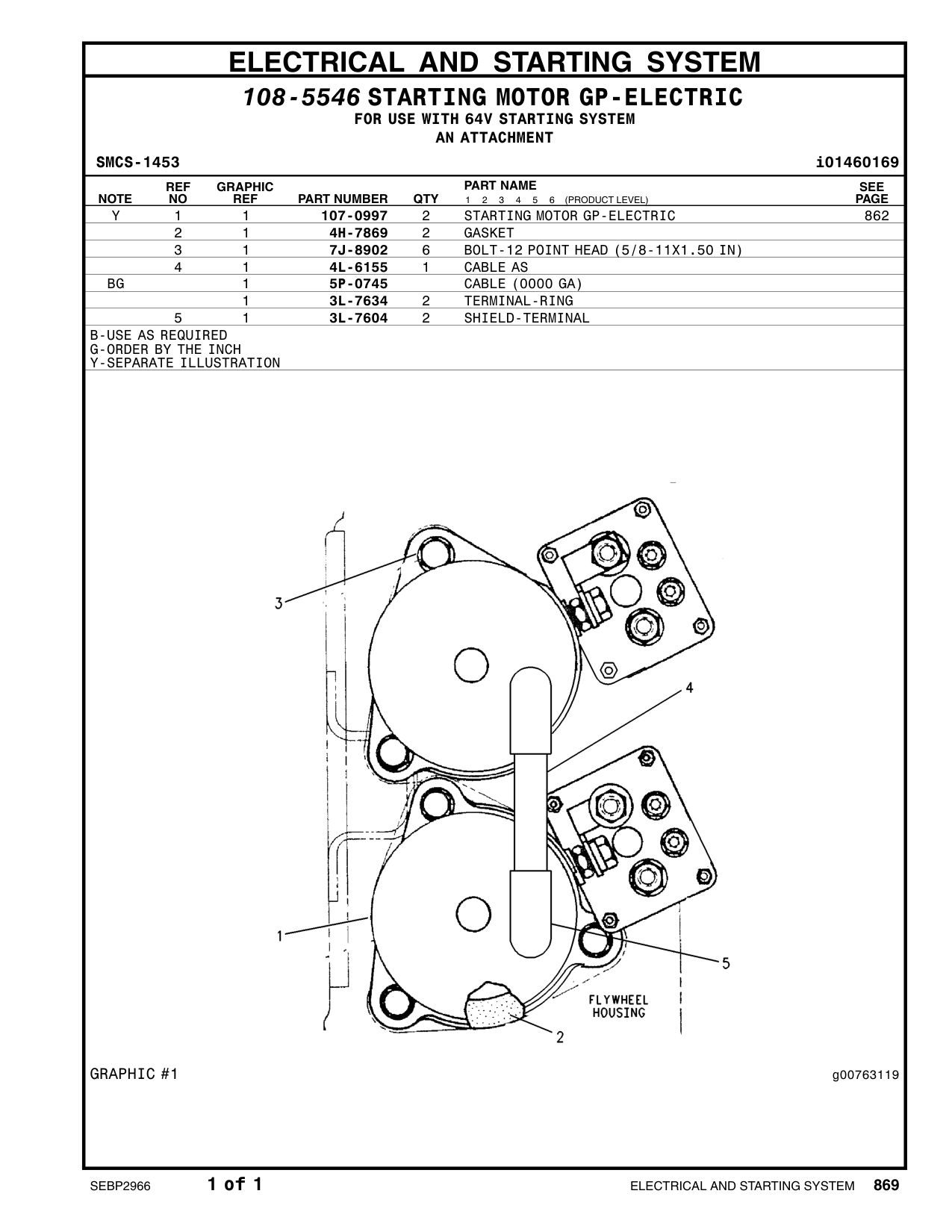 107-0997 STARTING MOTOR GP-ELECTRIC CAT parts manual diagram