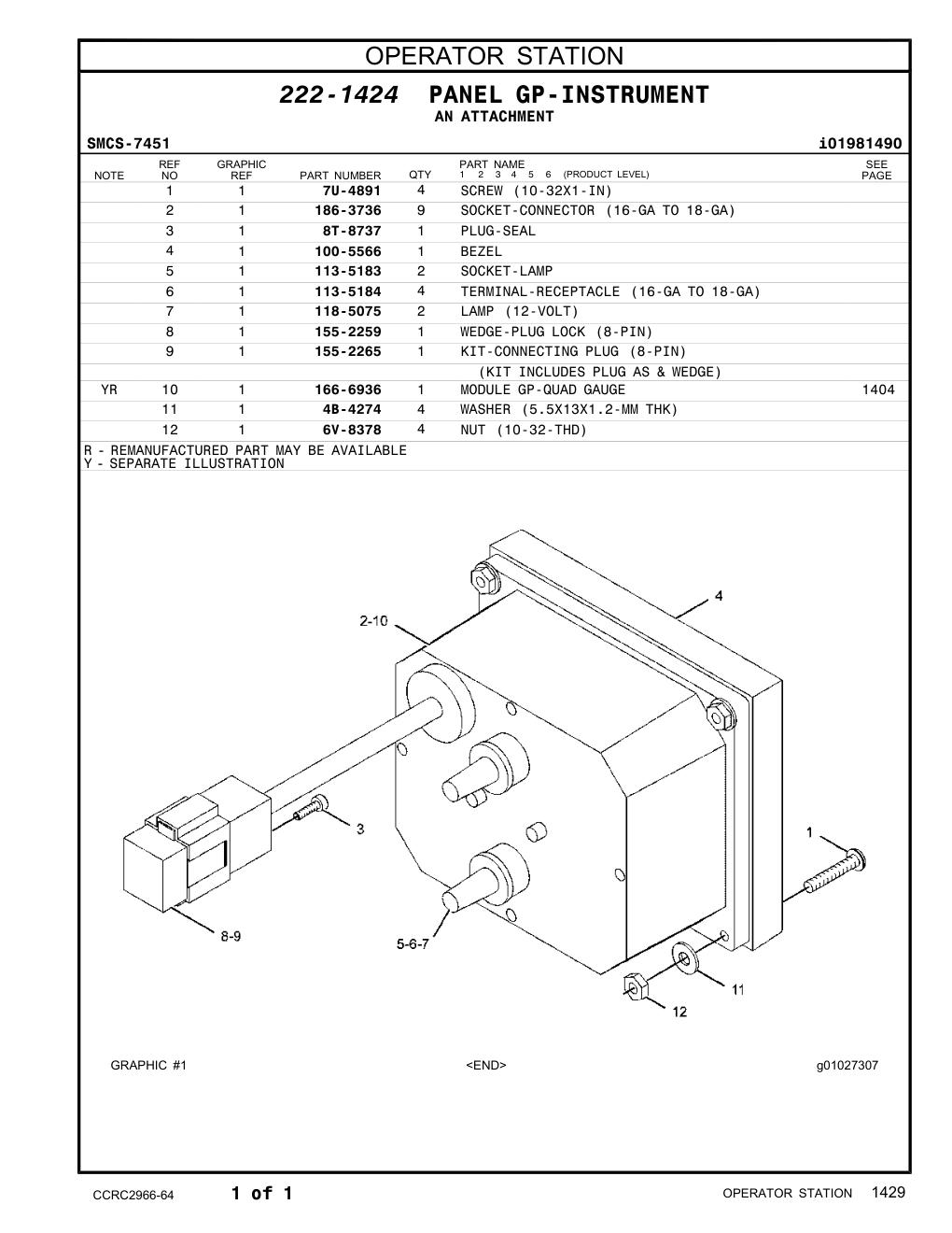 118-5075 LAMP (12-VOLT) CAT parts manual diagram