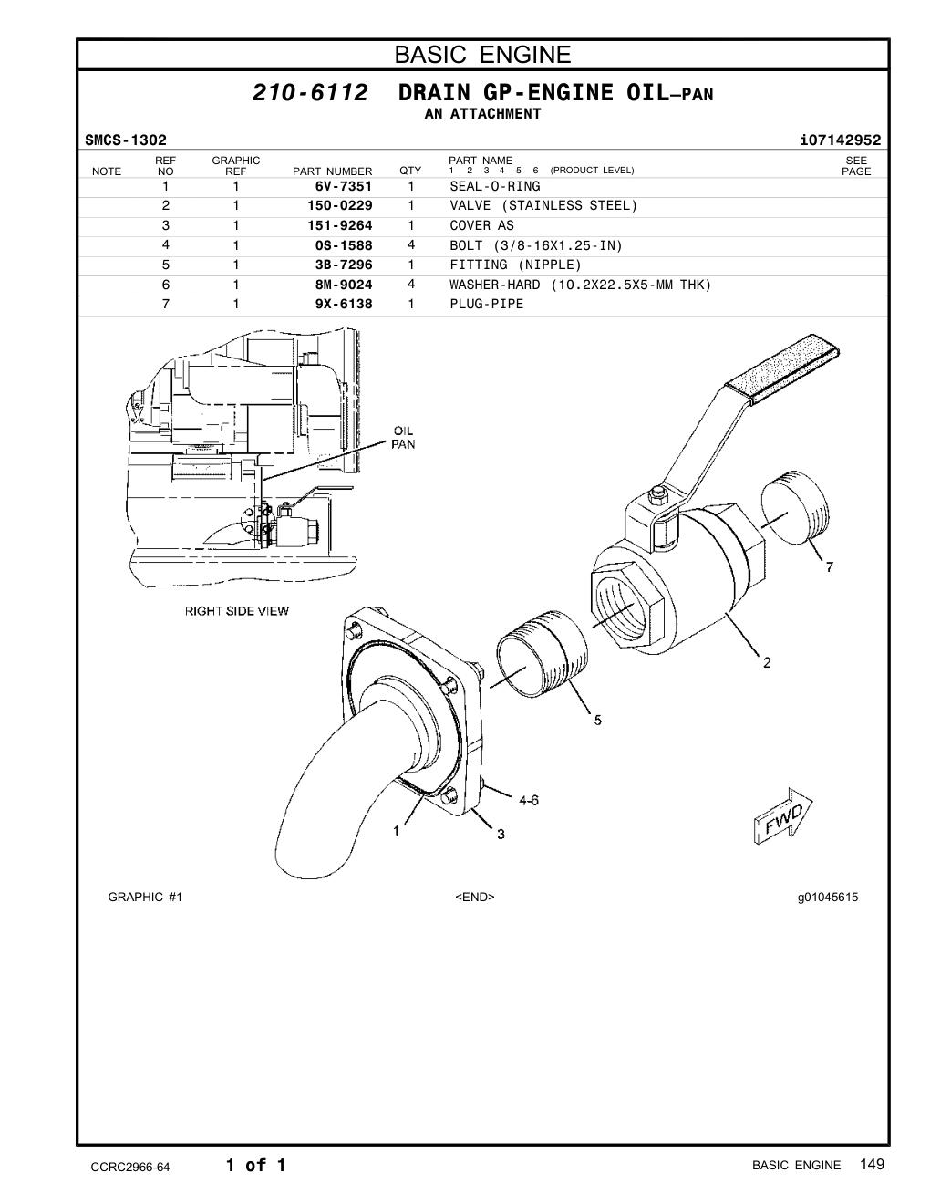 150-0229 VALVE (STAINLESS STEEL) CAT parts manual diagram