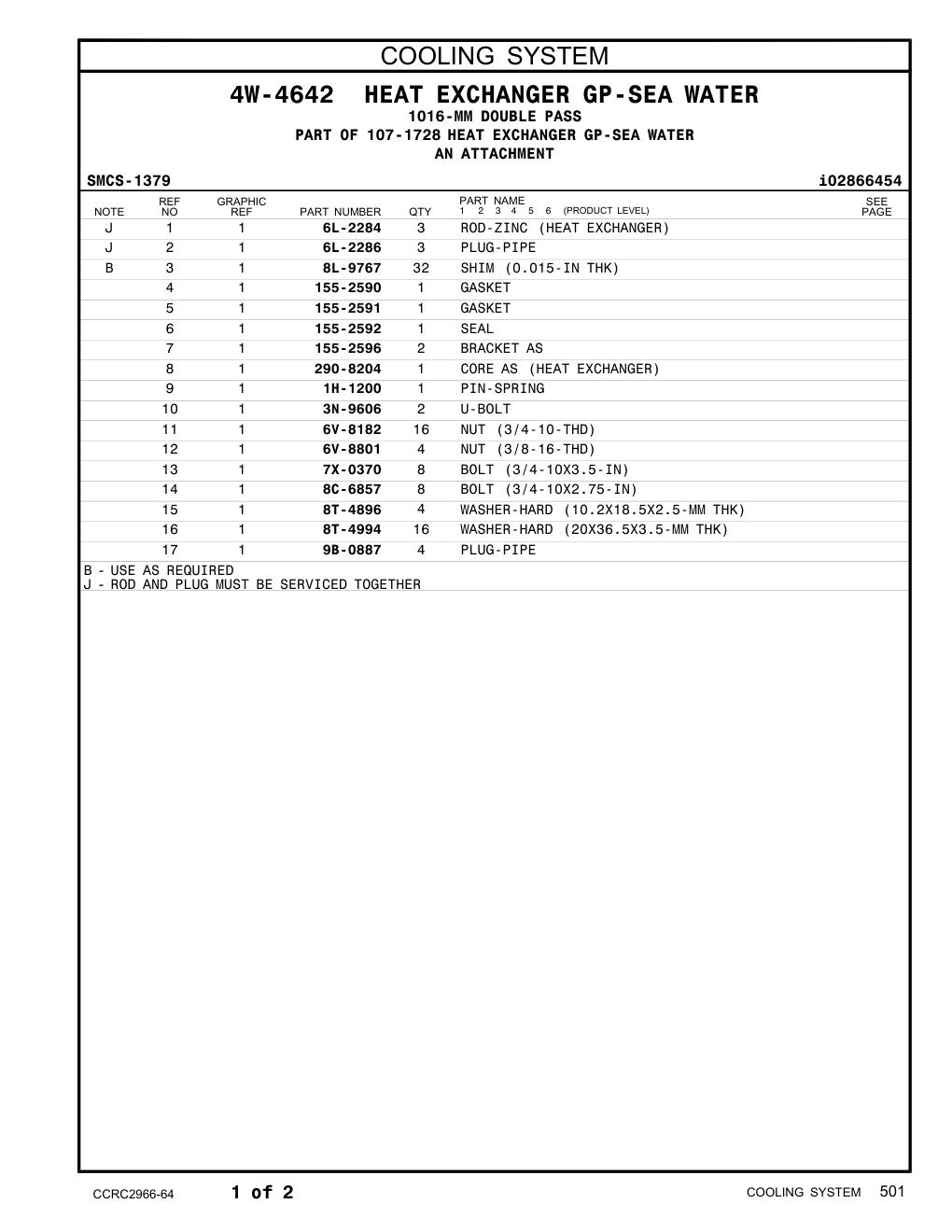 290-8204 CORE AS (HEAT EXCHANGER) CAT parts manual diagram