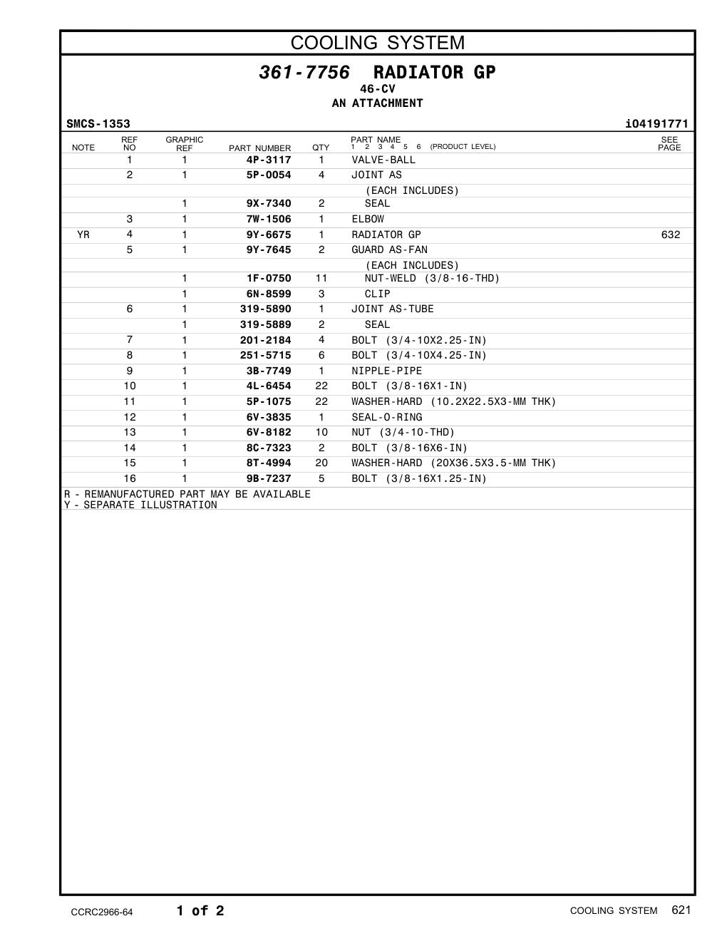 9X-7340 SEAL CAT parts manual diagram