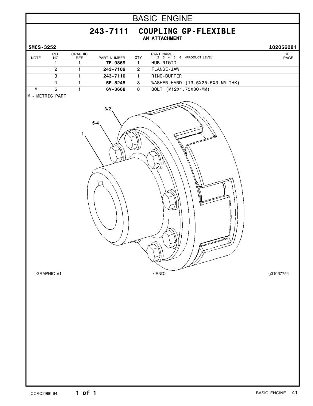 243-7110 RING-BUFFER CAT parts manual diagram