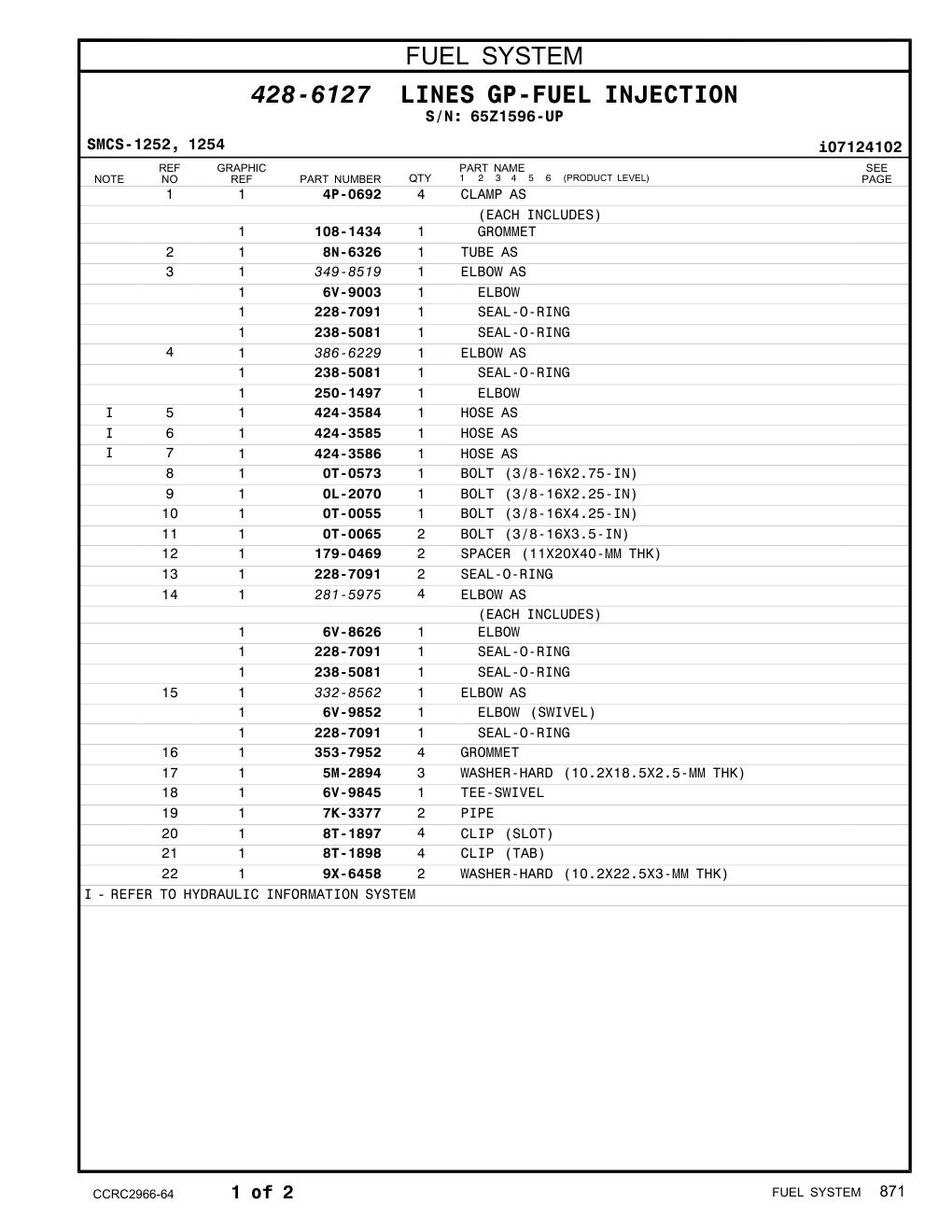 353-7952 GROMMET · S/N 65Z1596-UP CAT parts manual diagram
