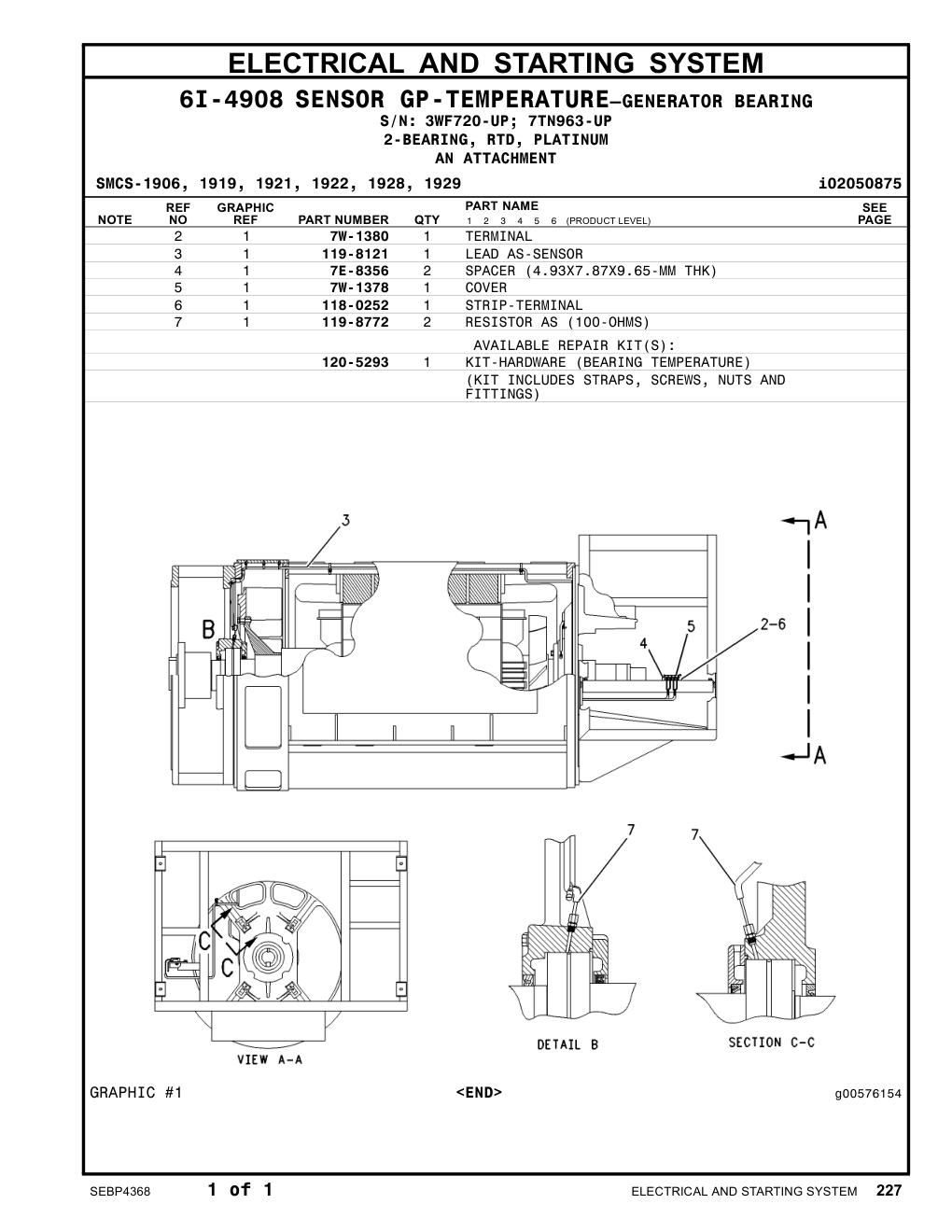 118-0252 STRIP-TERMINAL CAT parts manual diagram