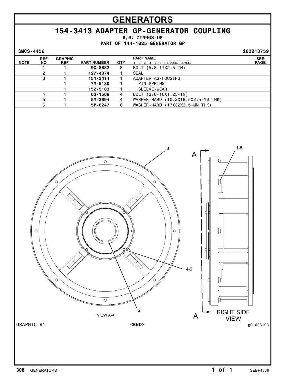 7M-5130 PIN-SPRING · S/N 7TN963-UP CAT parts manual diagram