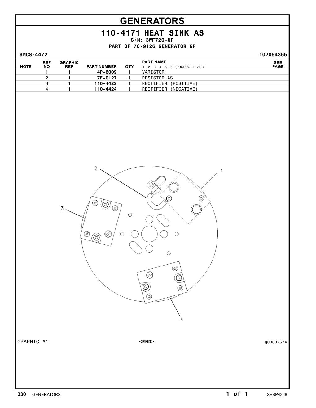 7E-0127 RESISTOR AS · S/N 3WF720-UP CAT parts manual diagram