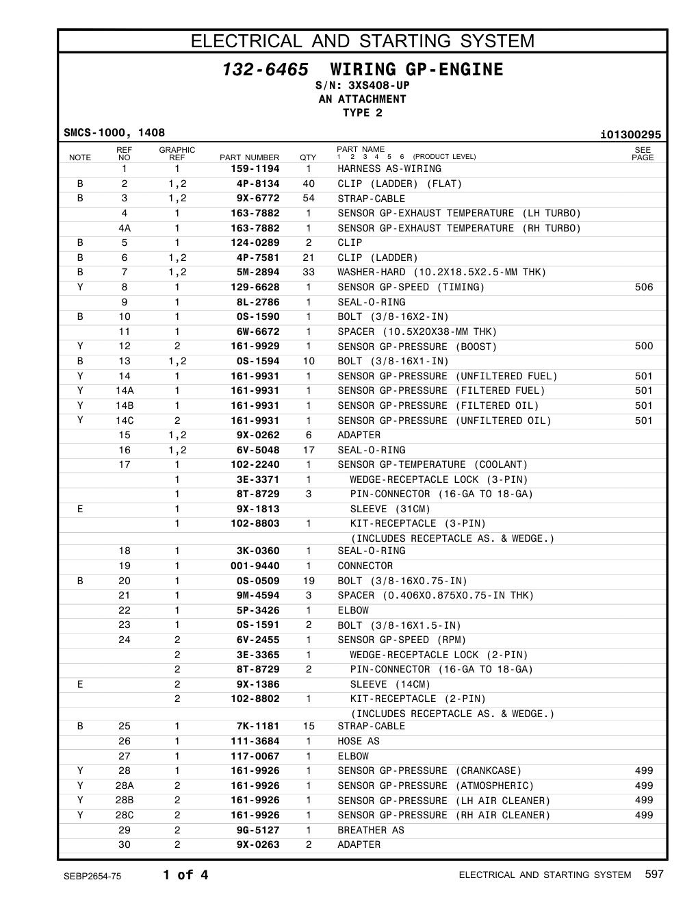 161-9929 SENSOR GP-PRESSURE (BOOST) · S/N 3XS408-UP CAT parts manual diagram