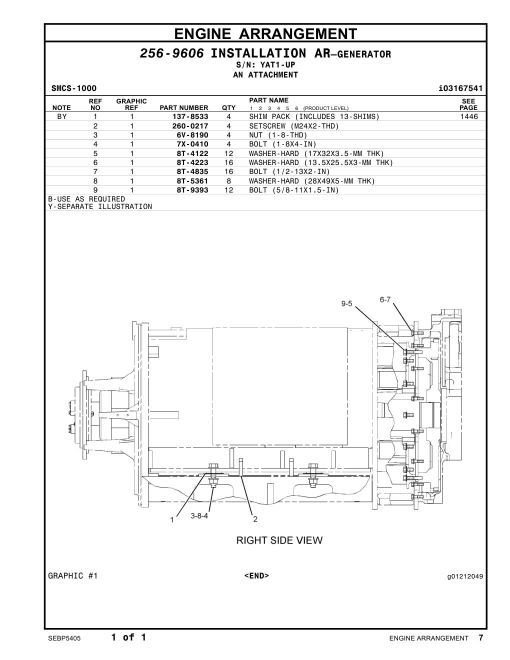 260-0217 SETSCREW (M24X2-THD) · S/N YAT1-UP CAT parts manual diagram