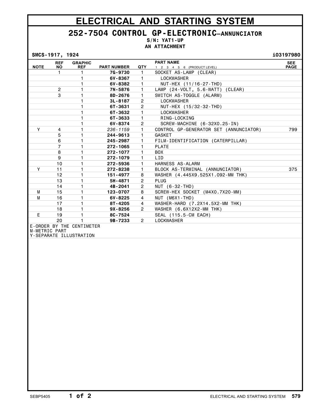 5H-4871 PLUG · S/N YAT1-UP CAT parts manual diagram