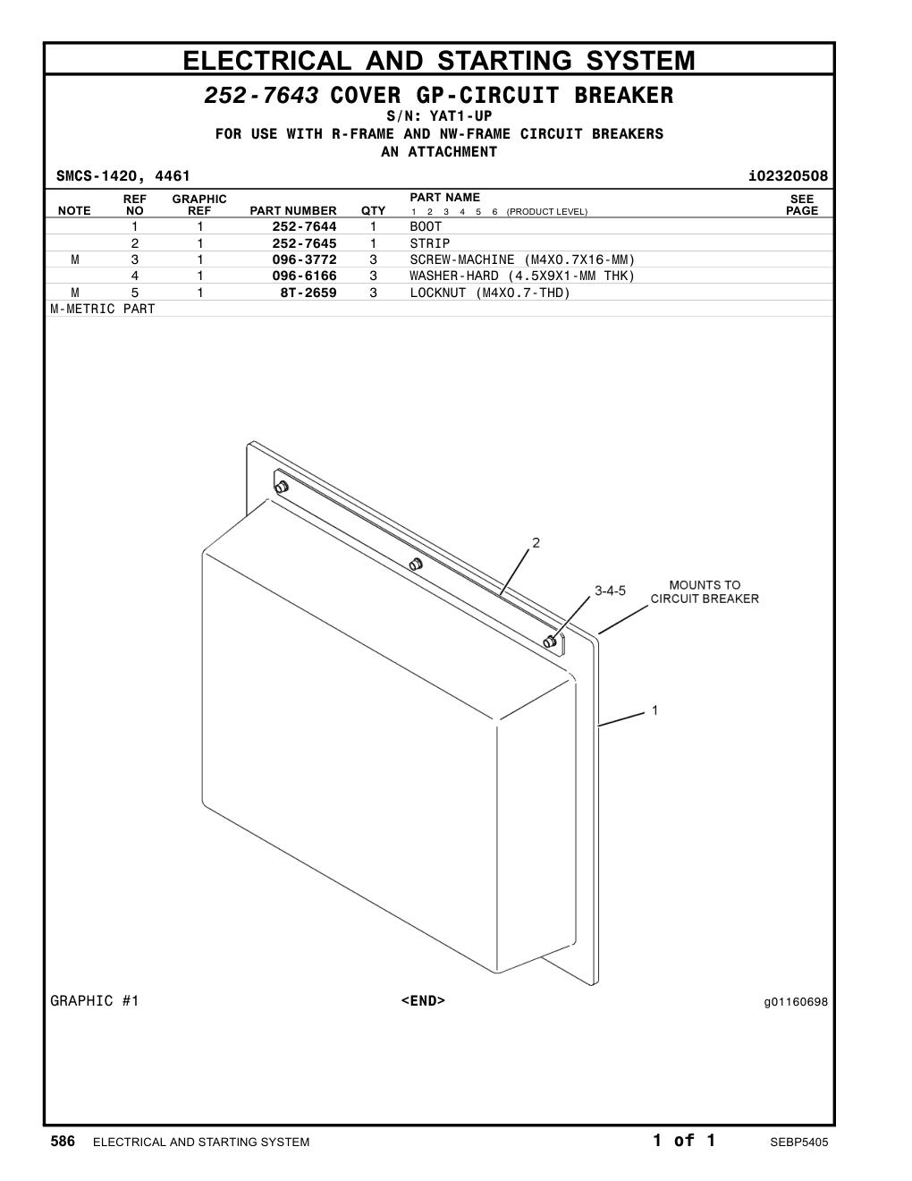 252-7645 STRIP · S/N YAT1-UP CAT parts manual diagram