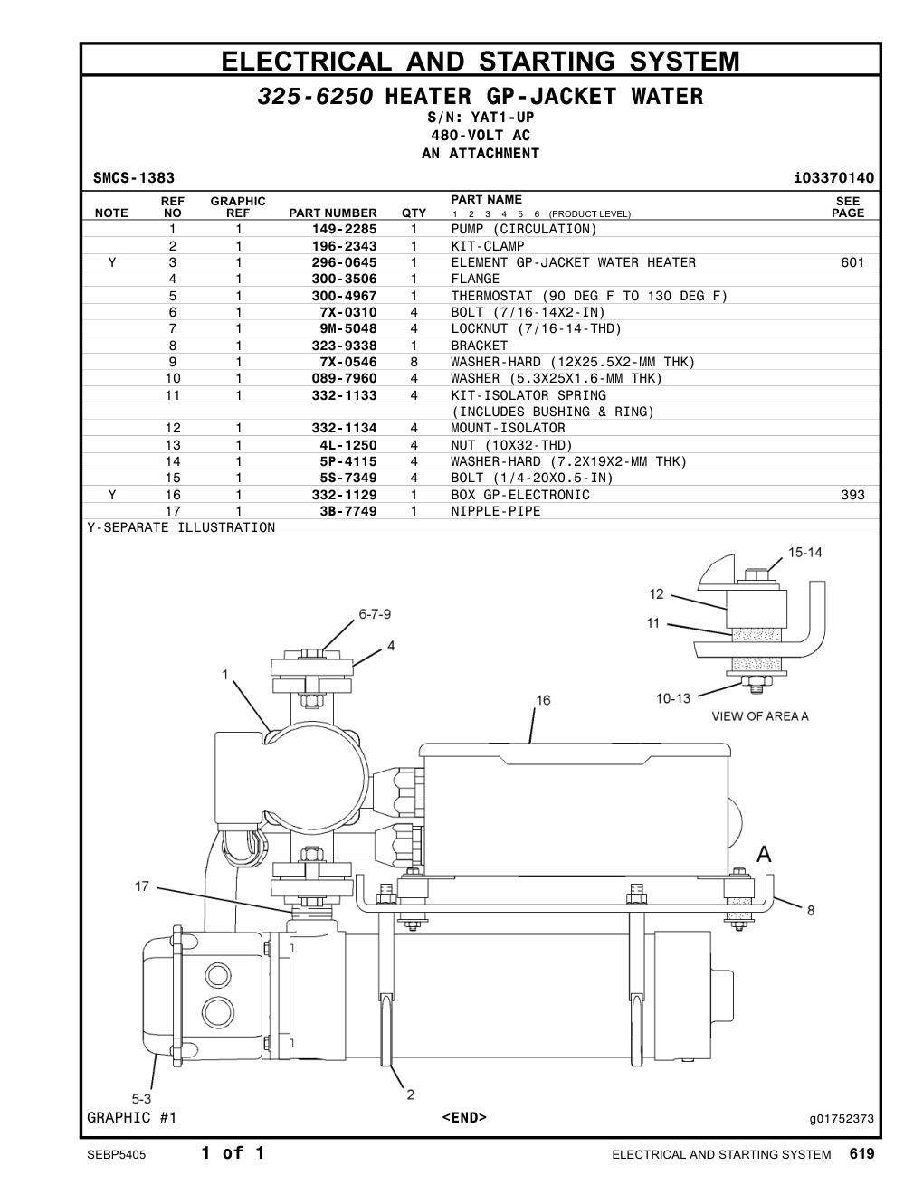 323-9338 BRACKET · S/N YAT1-UP CAT parts manual diagram
