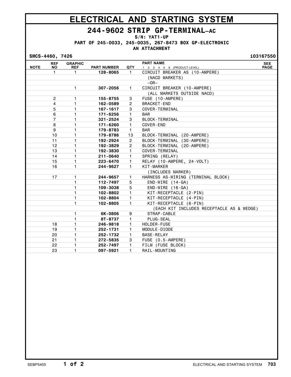 252-1731 MODULE-DIODE · S/N YAT1-UP CAT parts manual diagram