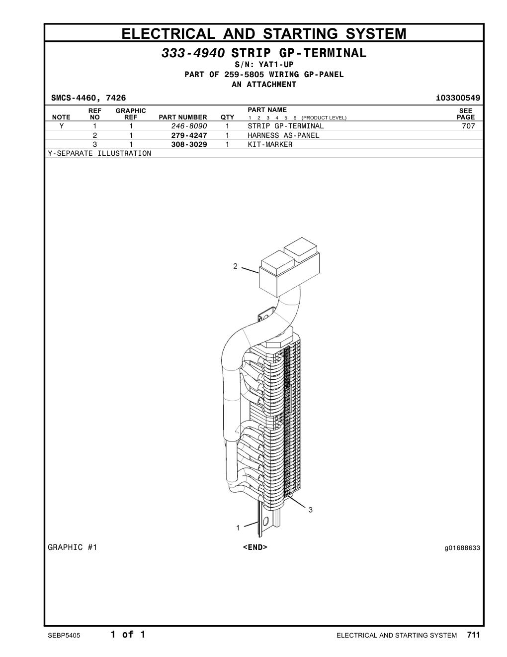 308-3029 KIT-MARKER · S/N YAT1-UP CAT parts manual diagram