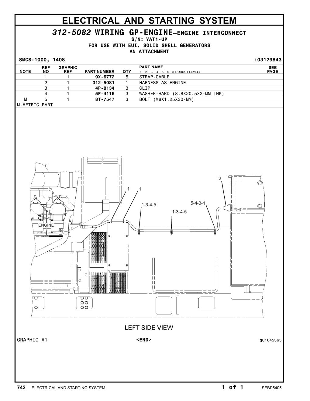 312-5081 HARNESS AS-ENGINE · S/N YAT1-UP CAT parts manual diagram