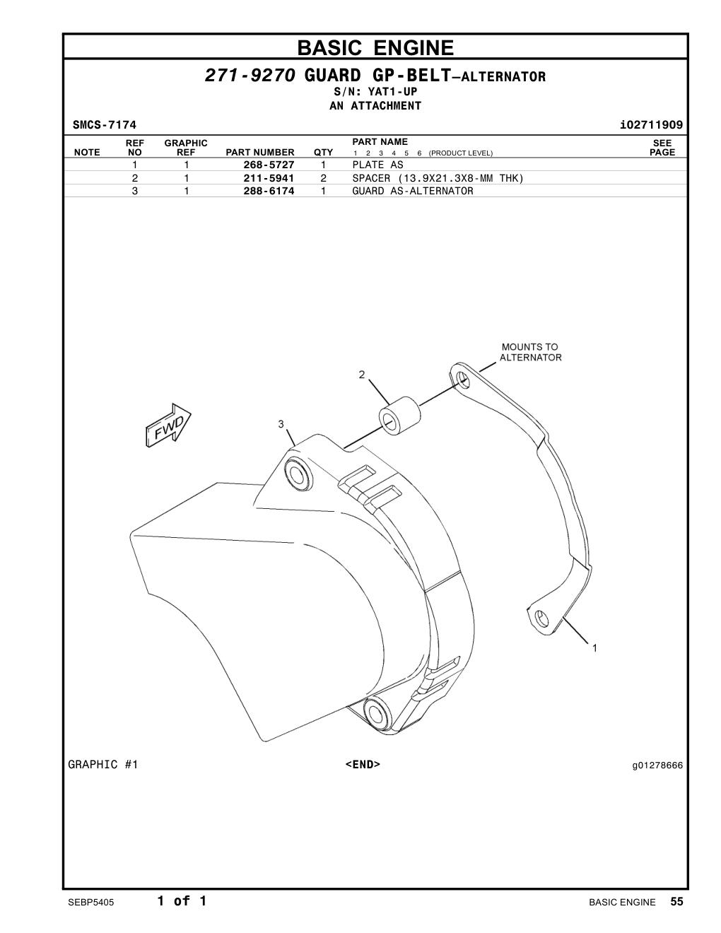 211-5941 SPACER(17.6X21.3X8-MMTHK) · S/N YAT1-UP CAT parts manual diagram