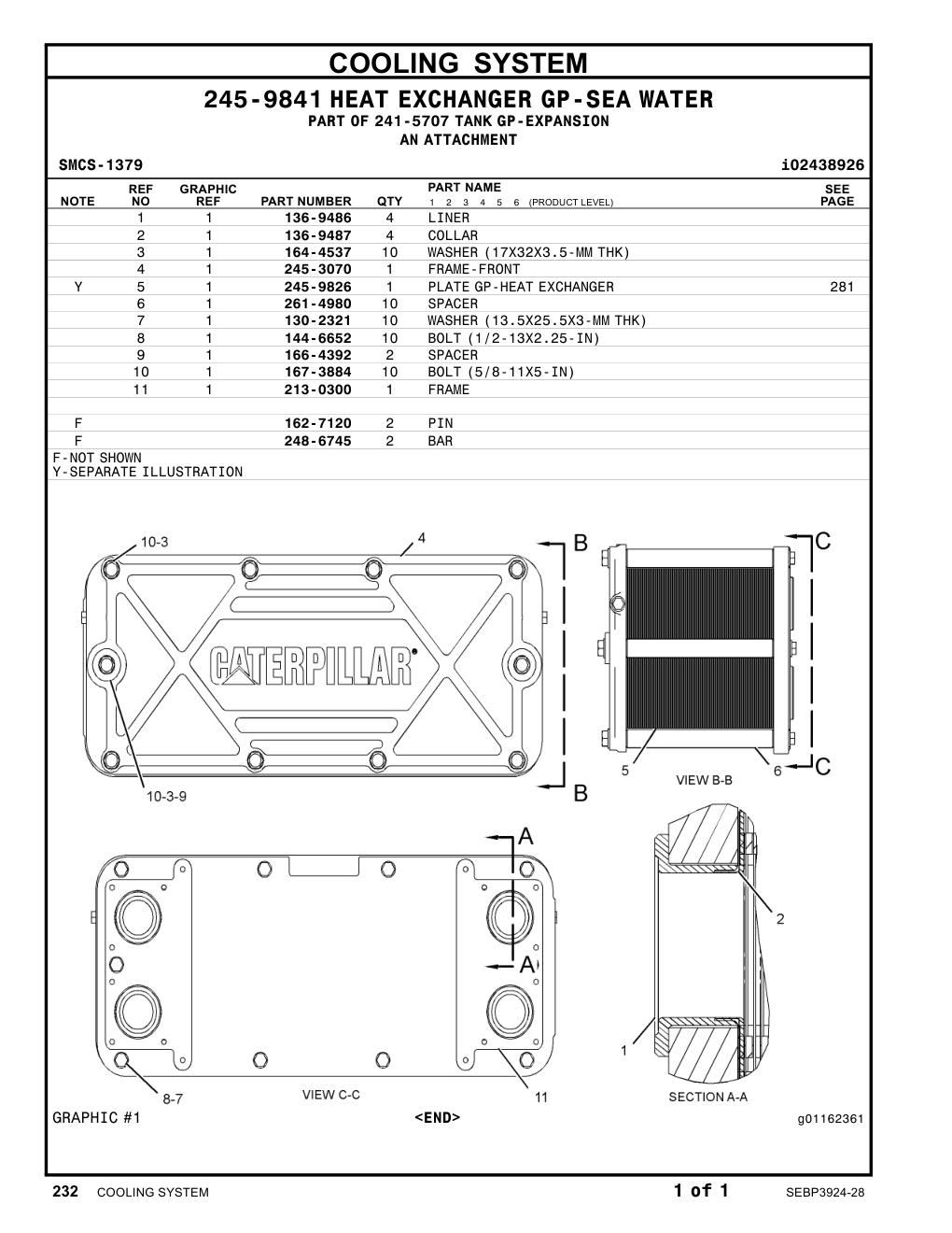 245-3070 FRAME-FRONT CAT parts manual diagram