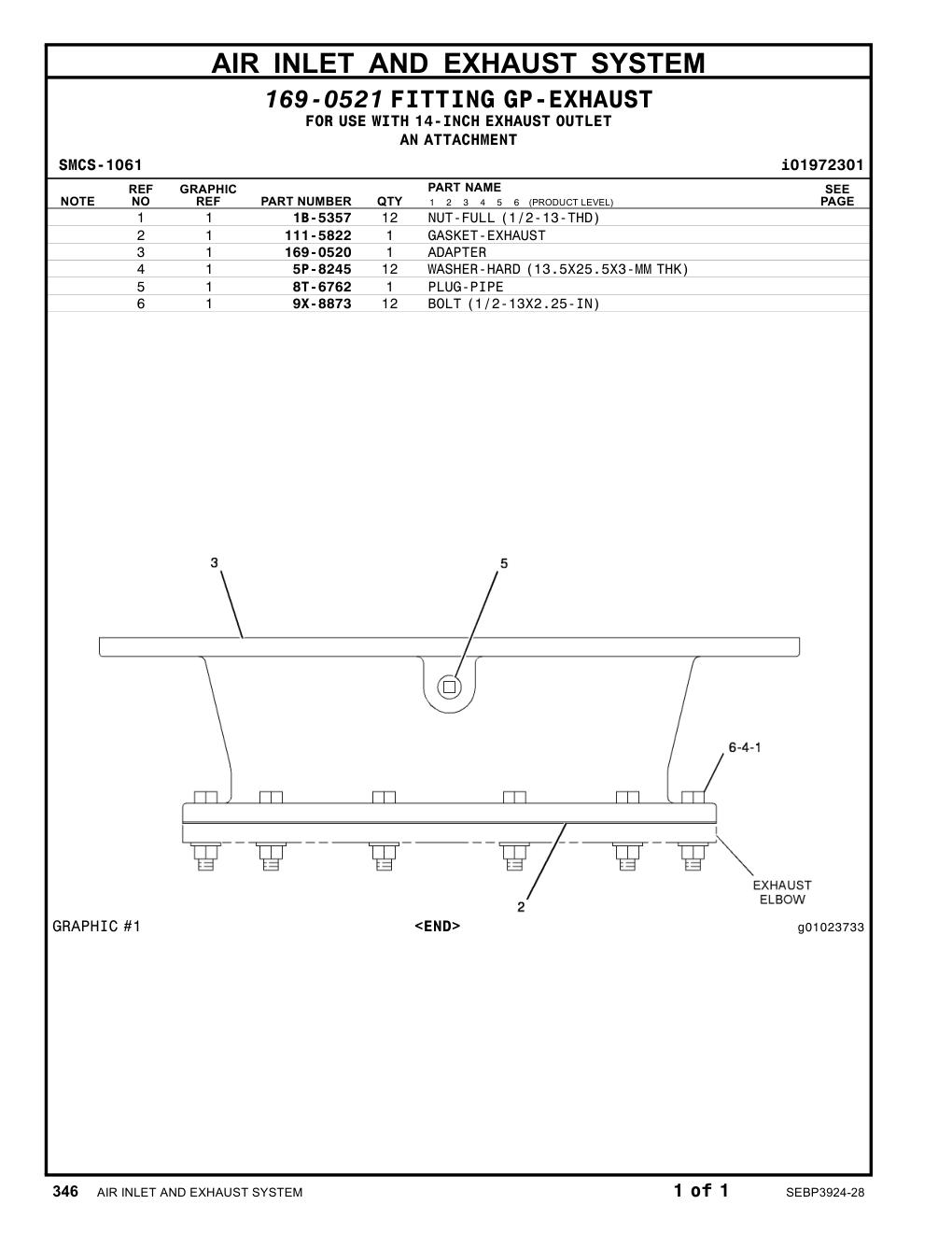 169-0520 ADAPTER CAT parts manual diagram