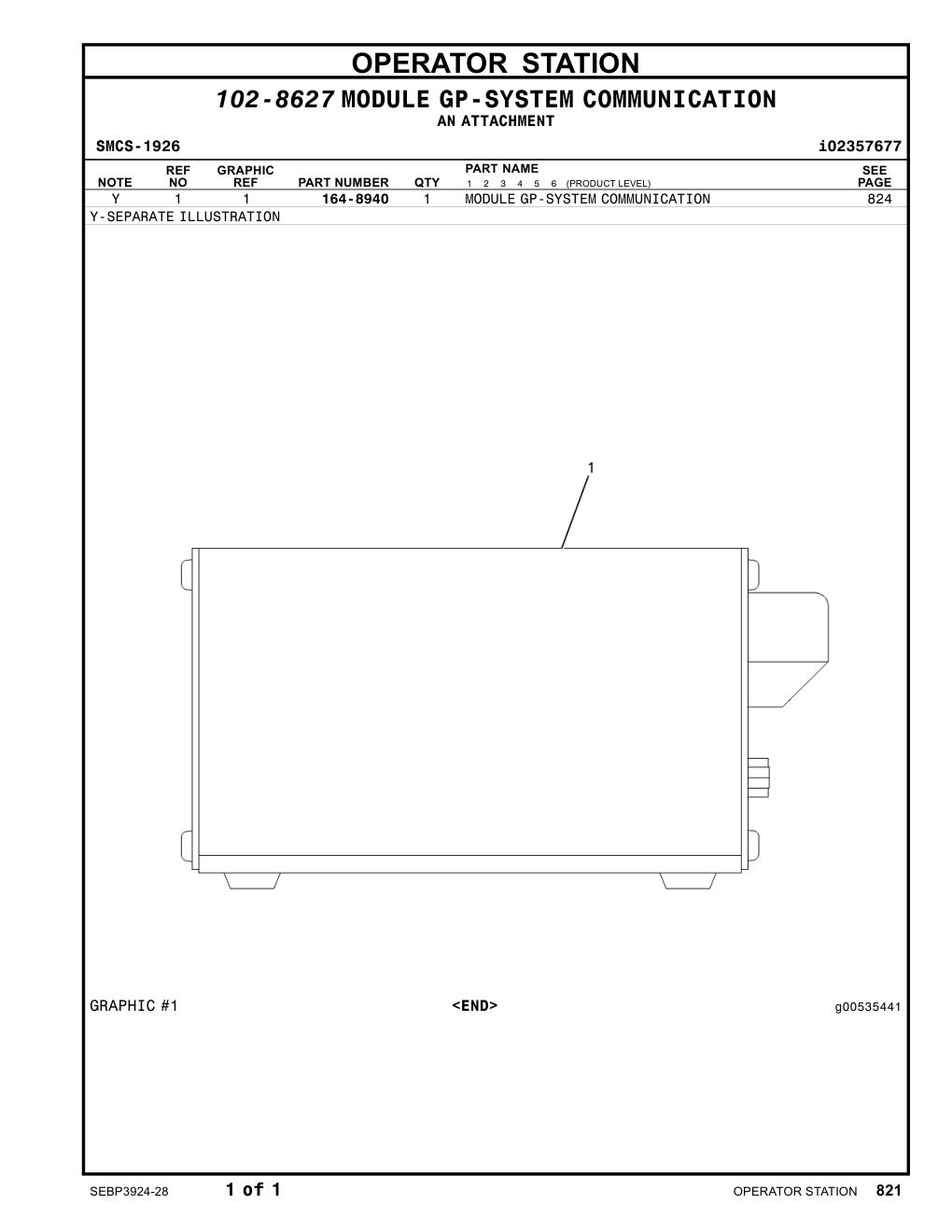 164-8940 MODULEGP-SYSTEMCOMMUNICATION CAT parts manual diagram