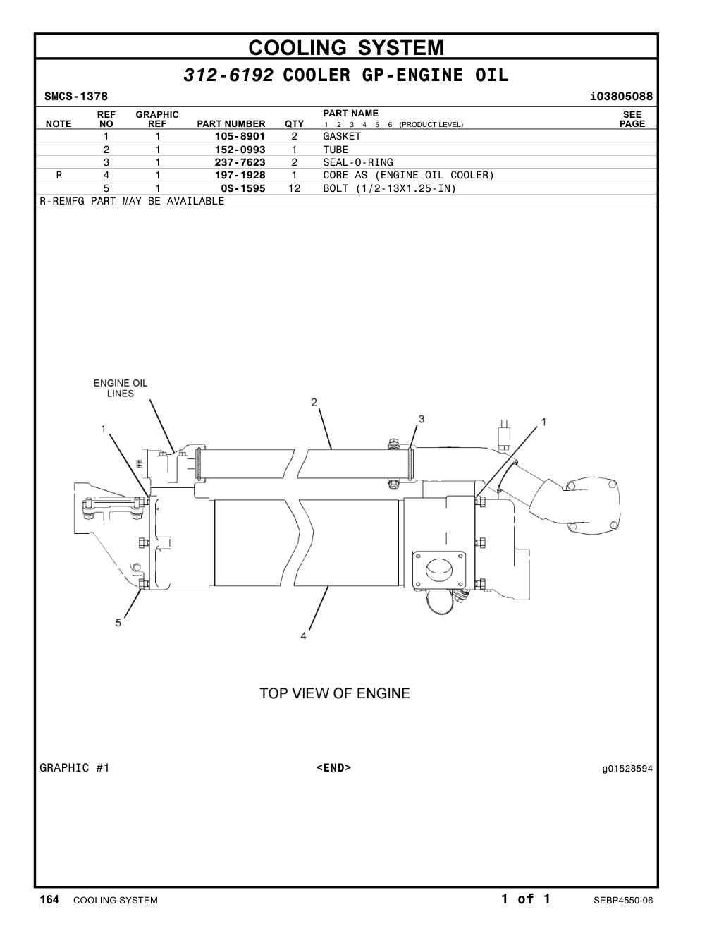 152-0993 TUBE CAT parts manual diagram