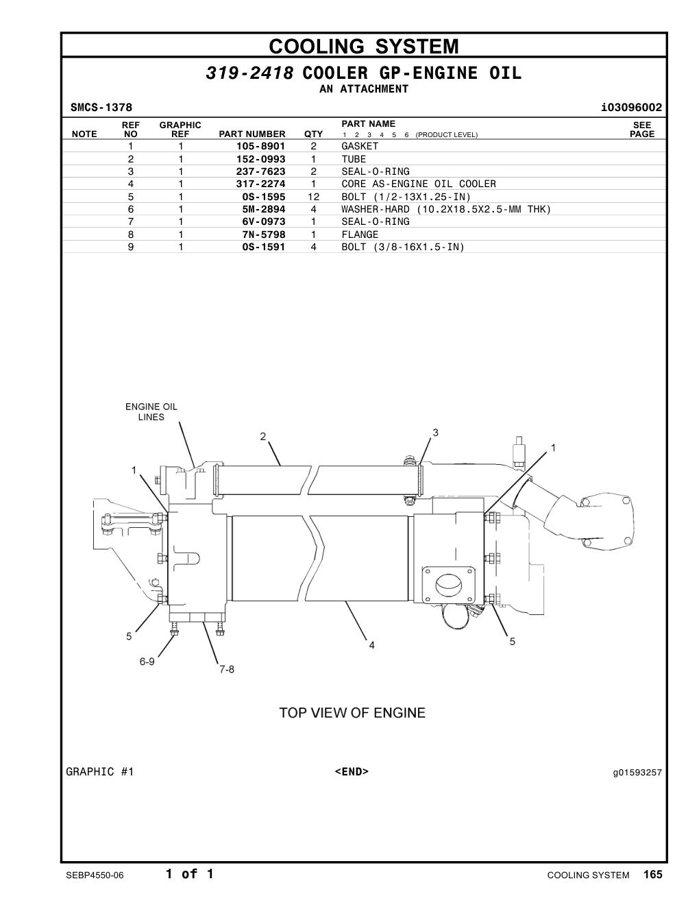 317-2274 CORE AS-ENGINE OIL COOLER CAT parts manual diagram