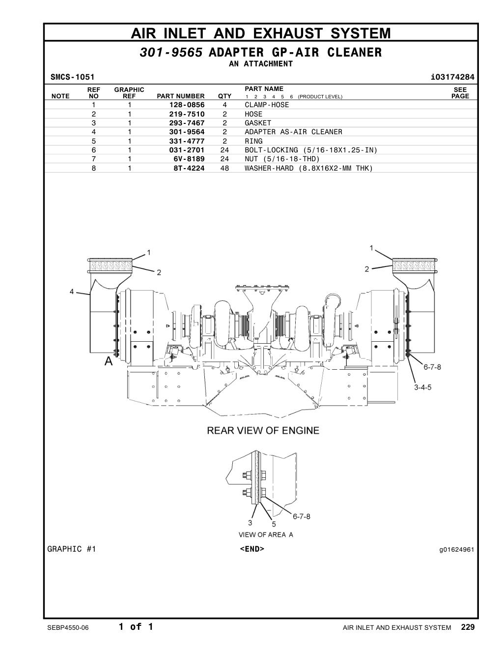 031-2701 BOLT-LOCKING (5/16-18X1.25-IN) CAT parts manual diagram