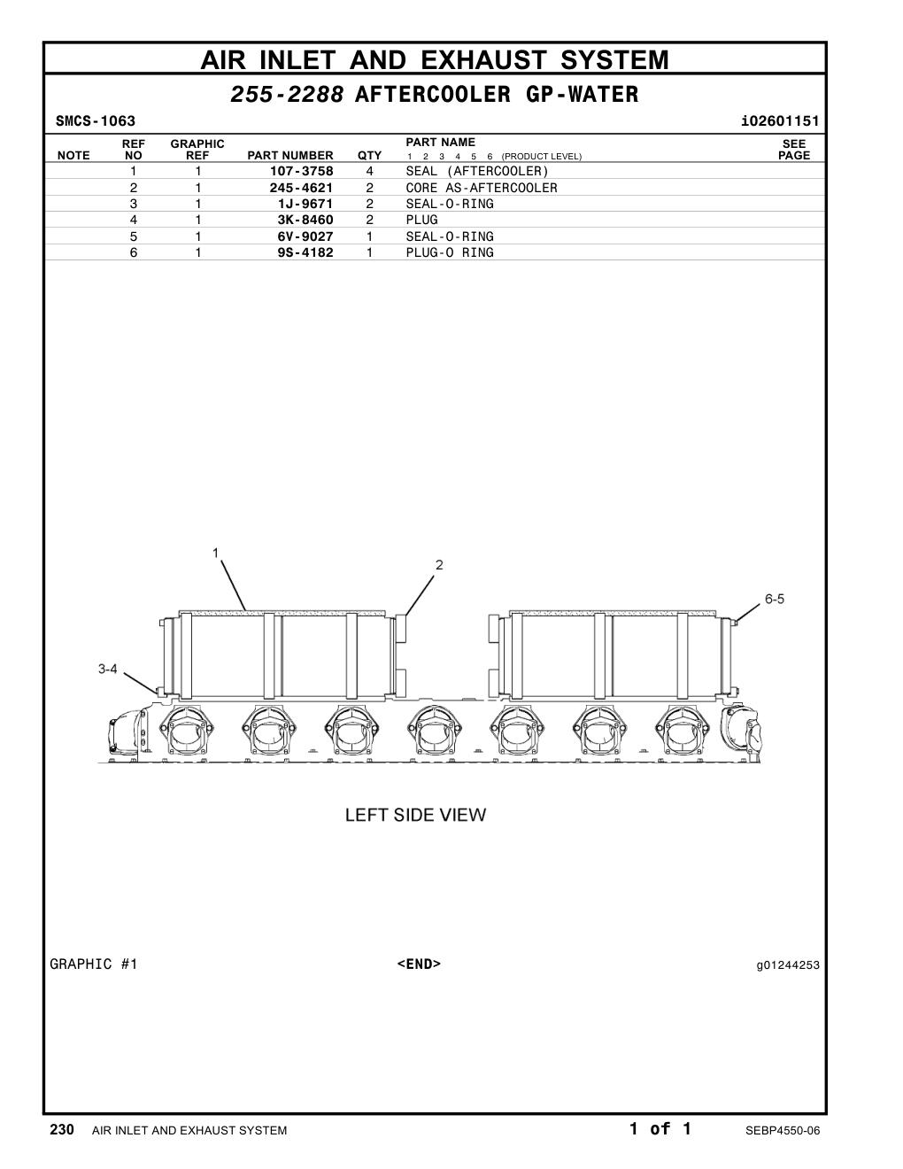 245-4621 CORE AS-AFTERCOOLER CAT parts manual diagram