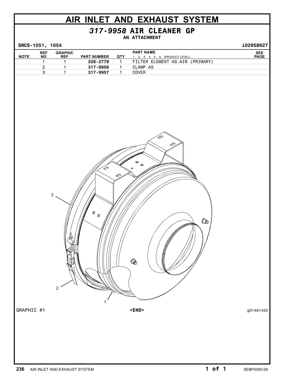 317-9956 CLAMP AS CAT parts manual diagram