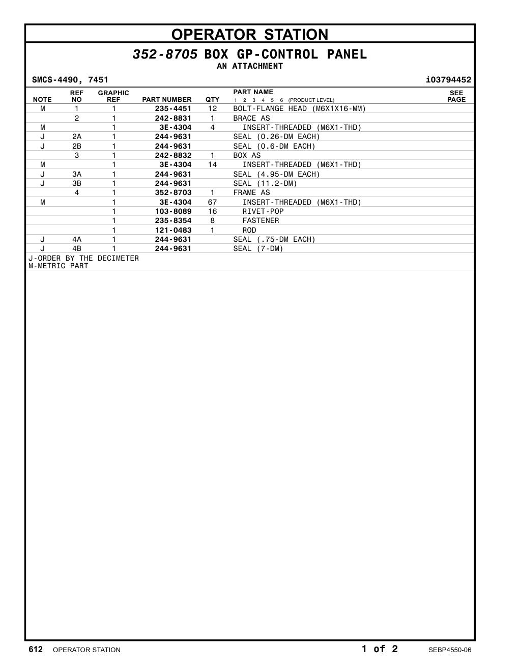 352-8703 FRAME AS CAT parts manual diagram