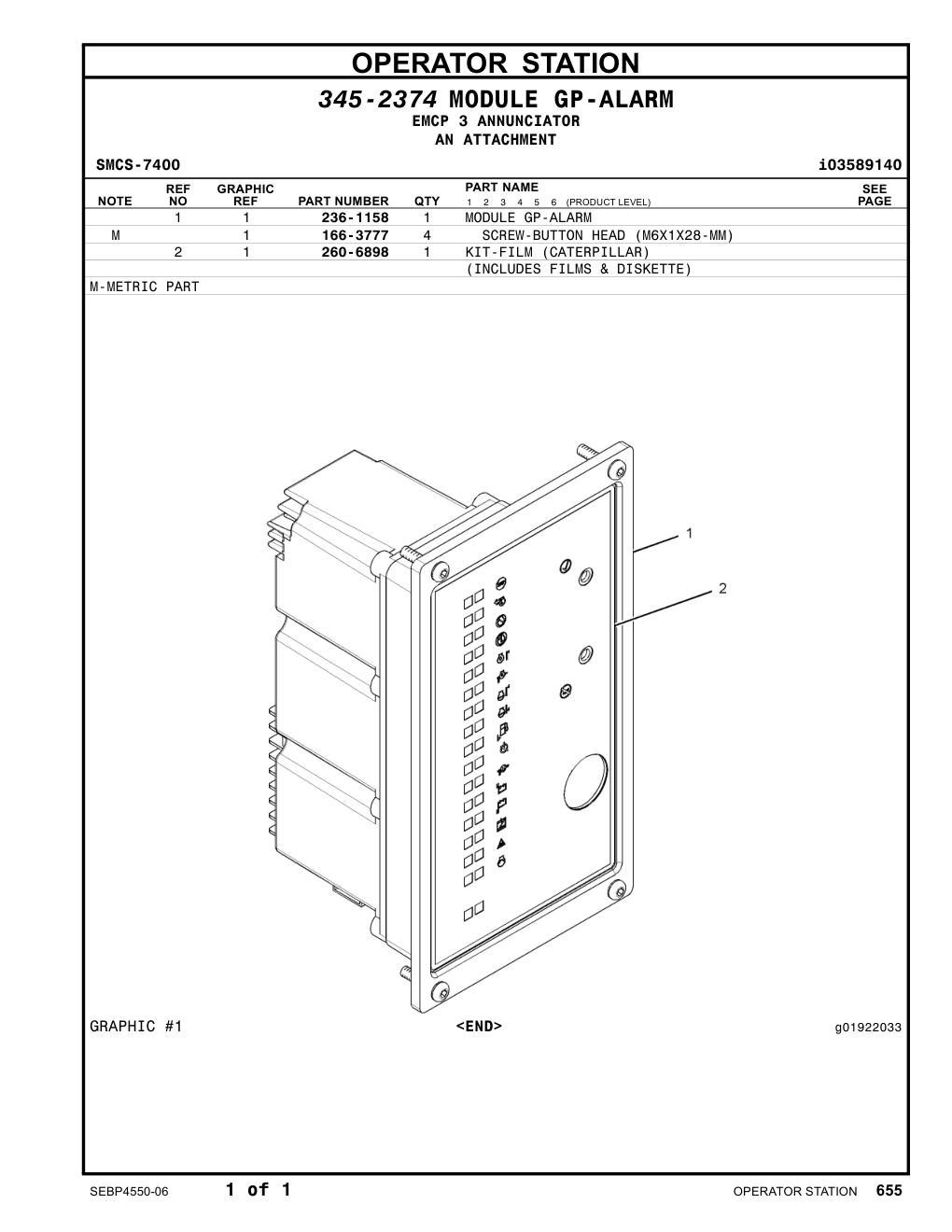 236-1158 MODULE GP-ALARM CAT parts manual diagram