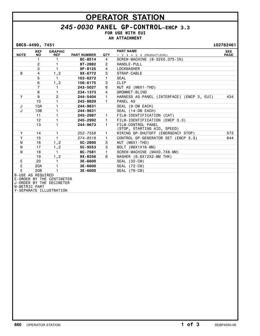 242-8829 PANEL AS CAT parts manual diagram