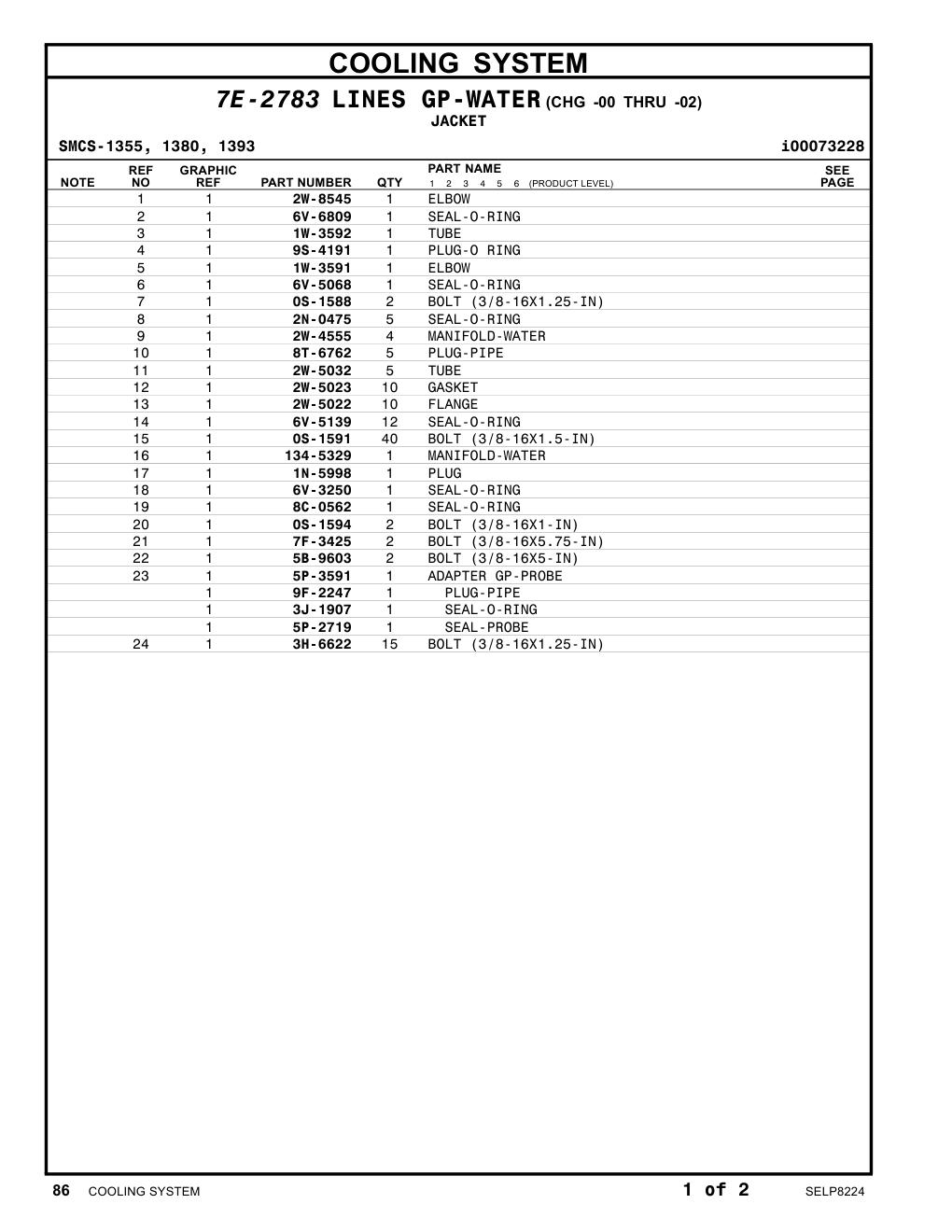 2W-5022 FLANGE CAT parts manual diagram