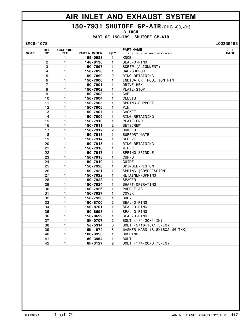 150-7900 INDICATOR (POSITION PIN) CAT parts manual diagram
