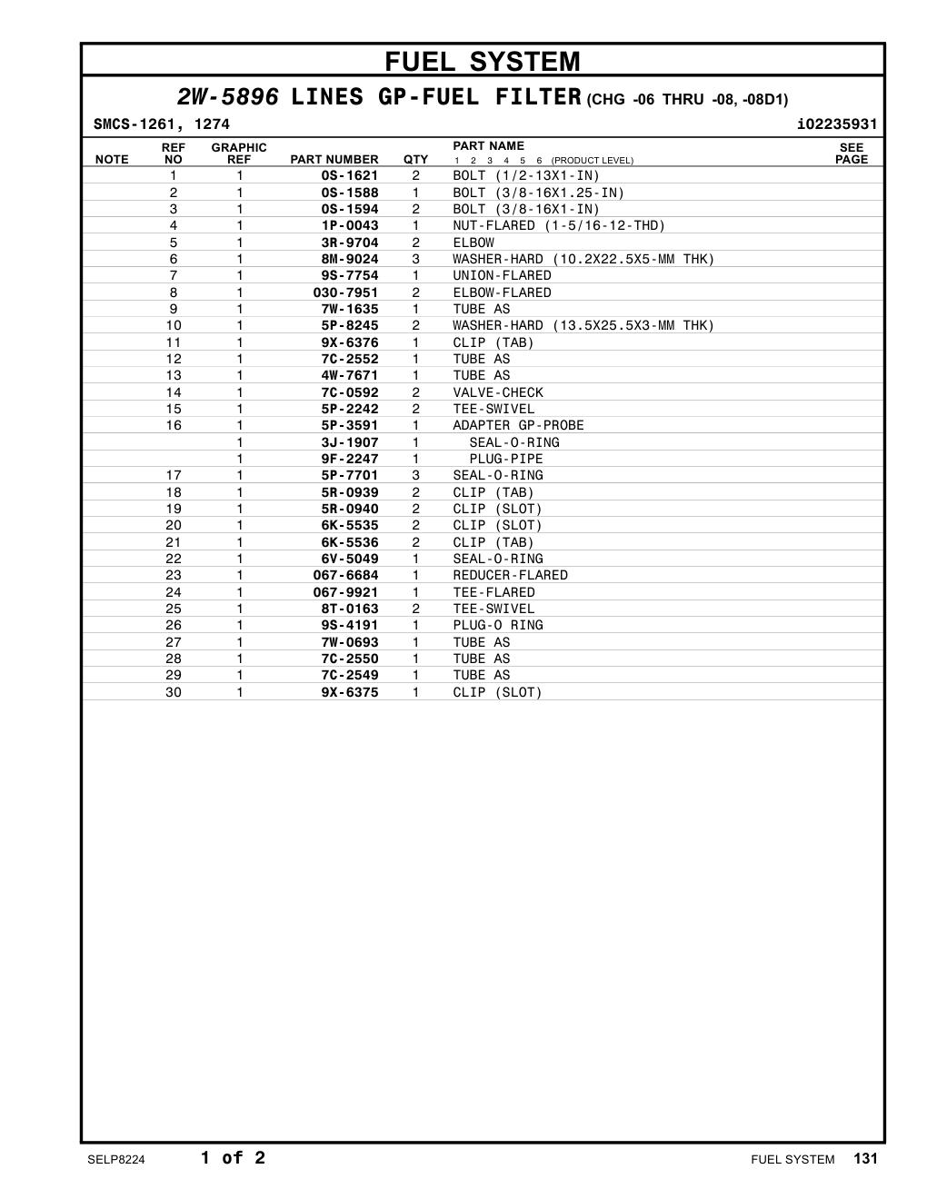 9X-6376 CLIP (TAB) CAT parts manual diagram