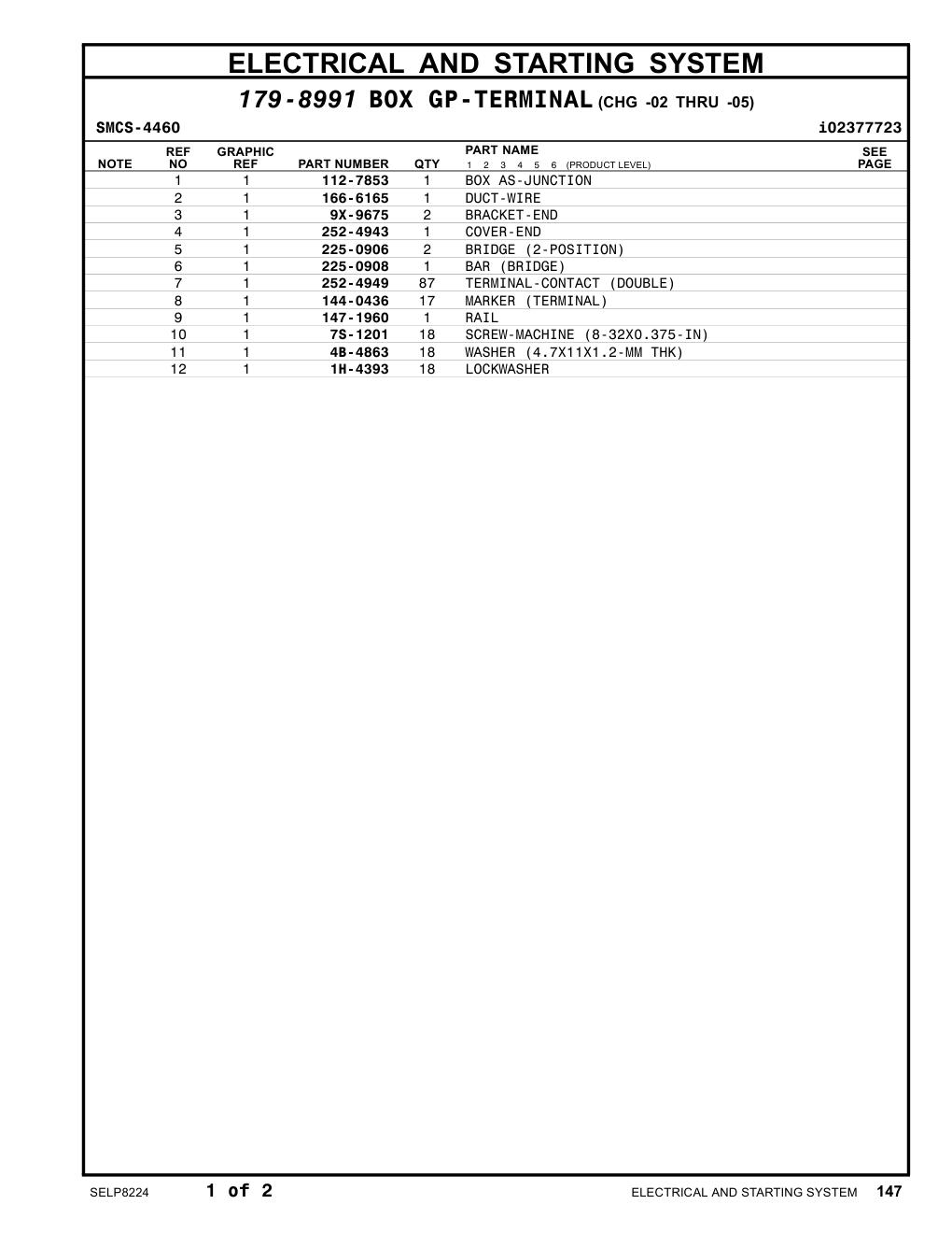 252-4949 TERMINAL-CONTACT (DOUBLE) CAT parts manual diagram