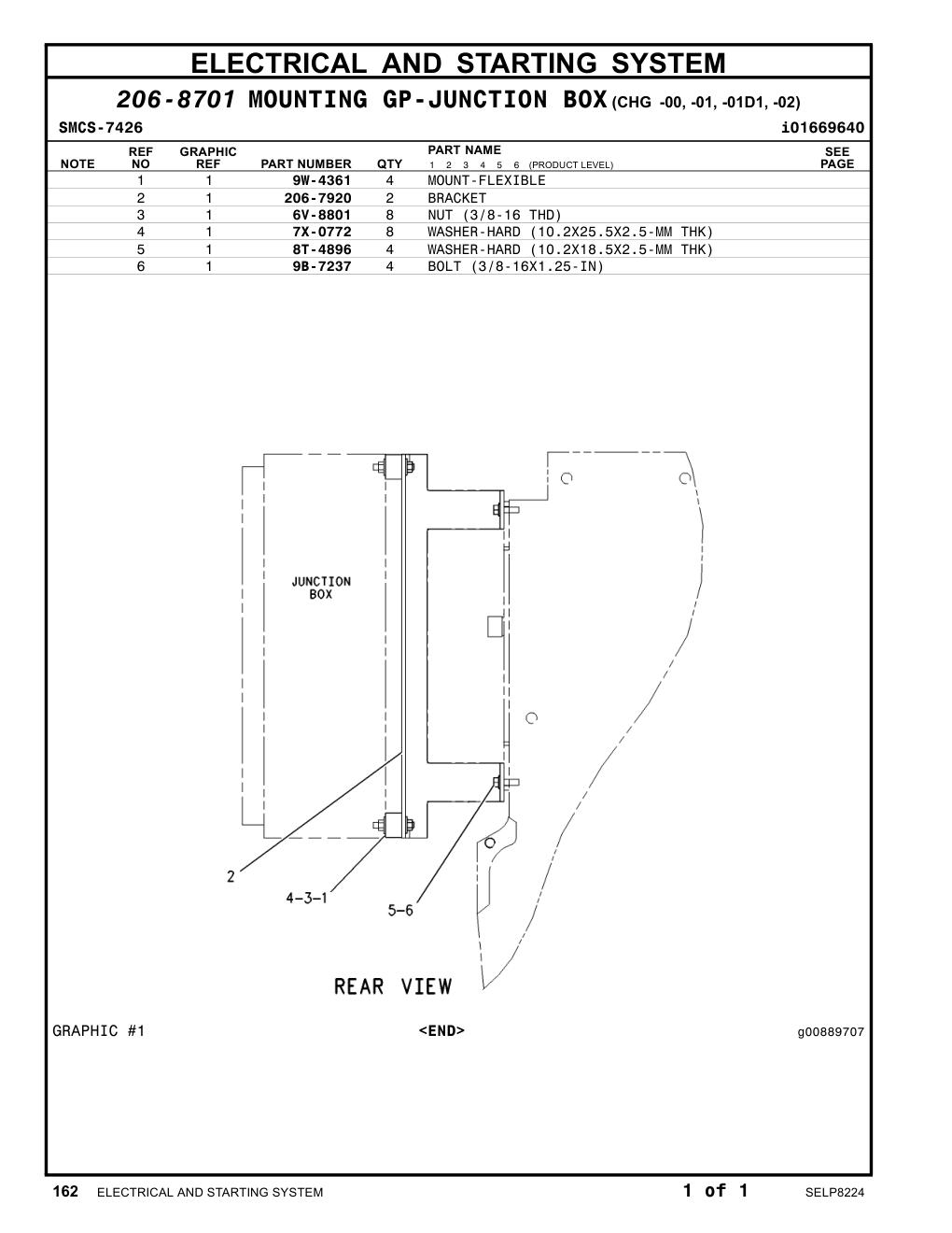 9W-4361 MOUNT-FLEXIBLE CAT parts manual diagram