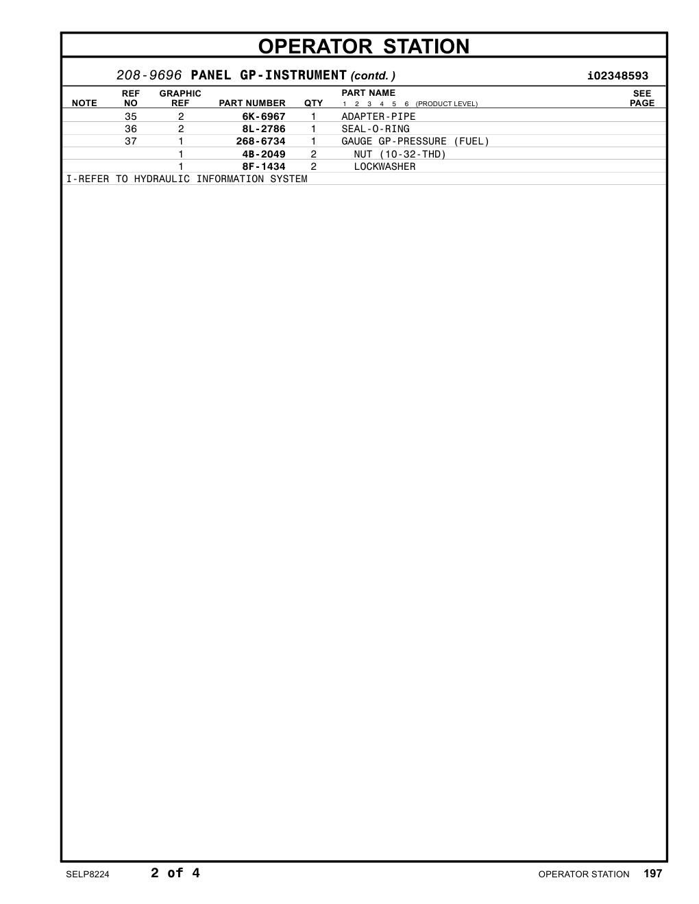 268-6734 GAUGE GP-PRESSURE (FUEL) CAT parts manual diagram