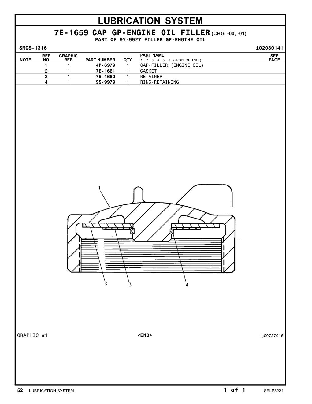 4P-6979 CAP-FILLER (ENGINE OIL) CAT parts manual diagram