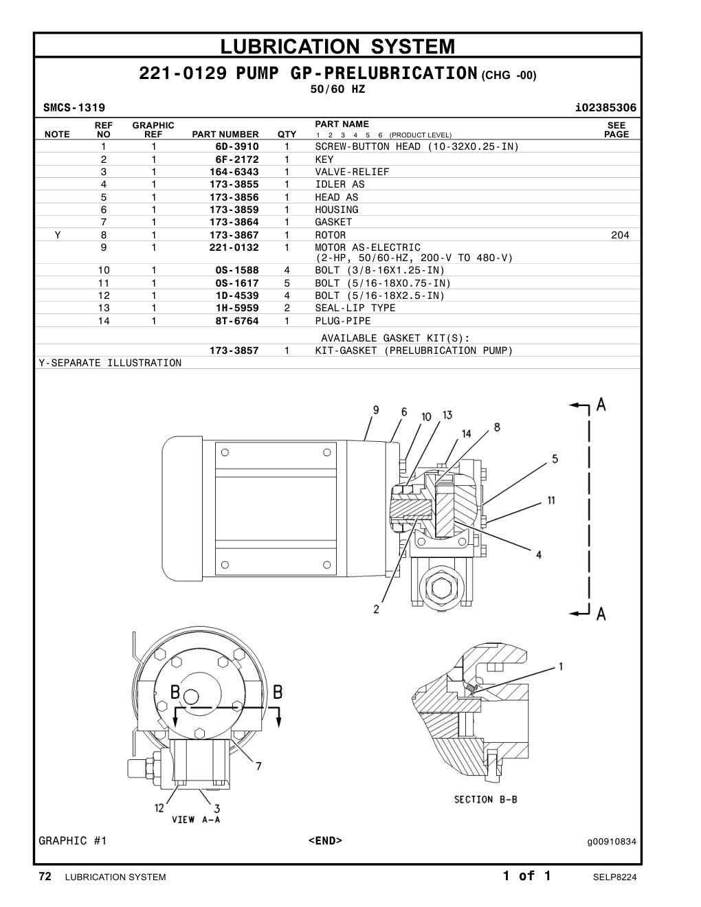 221-0132 MOTOR AS CAT parts manual diagram