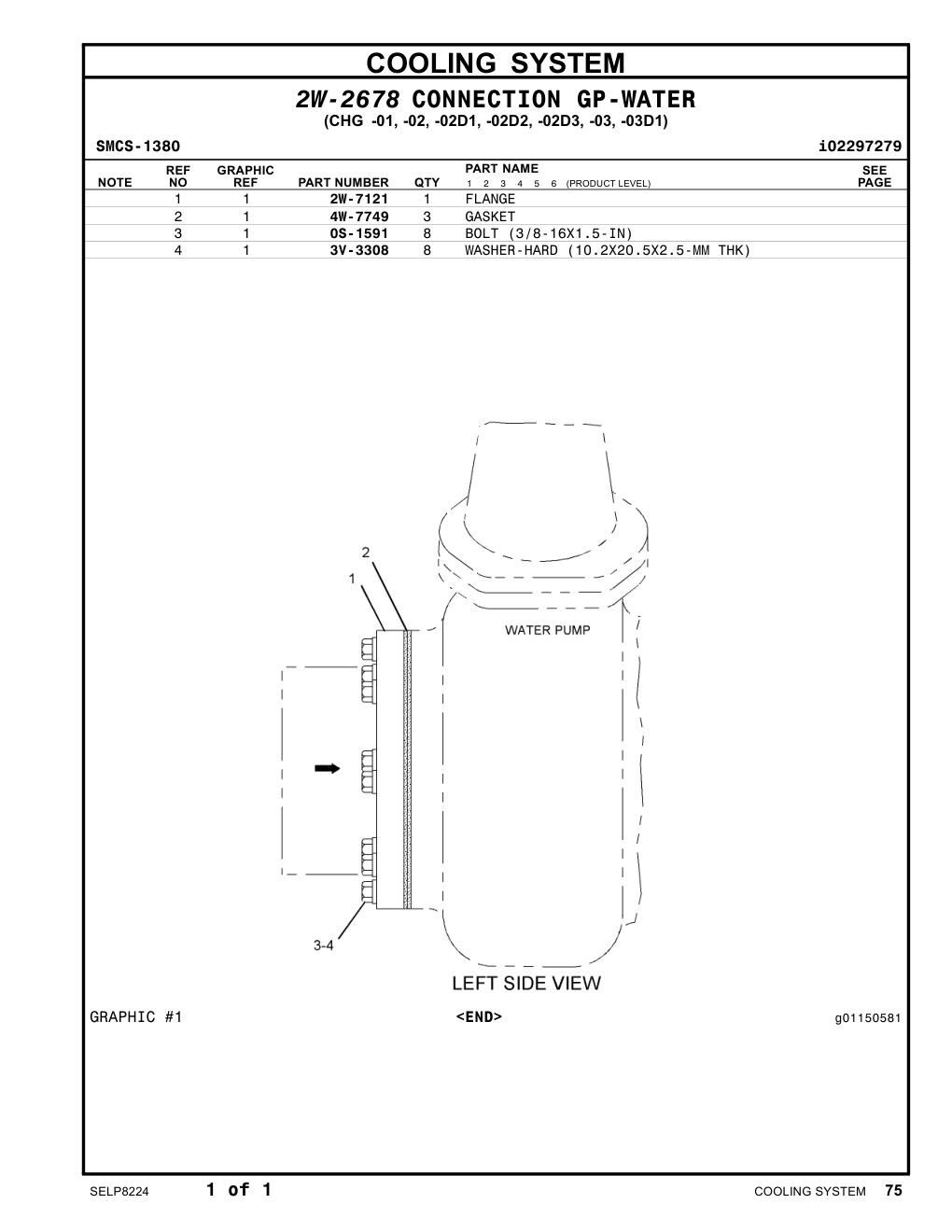 2W-7121 FLANGE CAT parts manual diagram