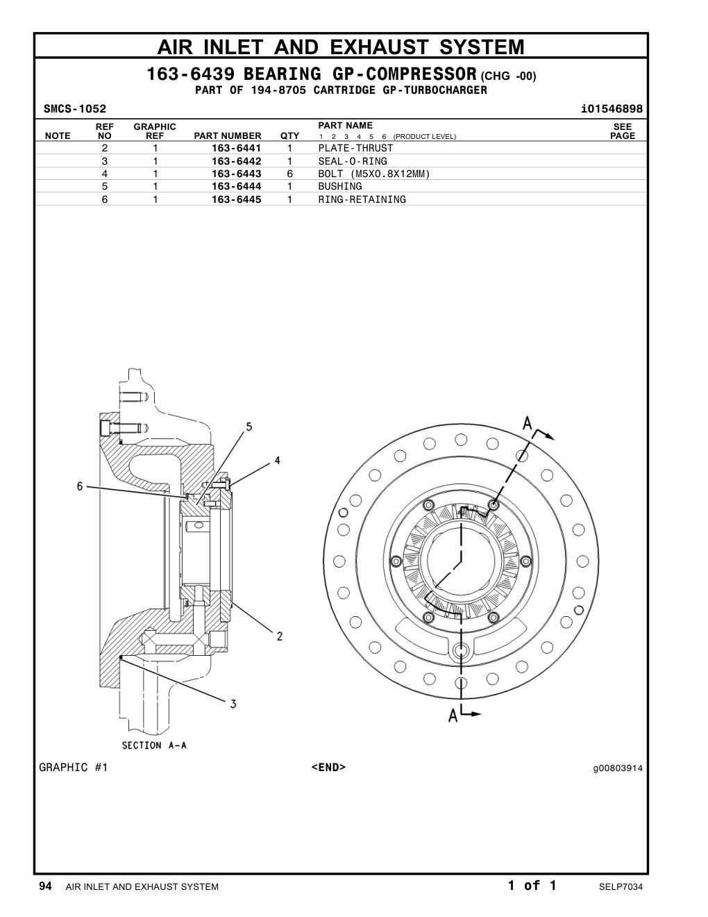 163-6444 BUSHING CAT parts manual diagram
