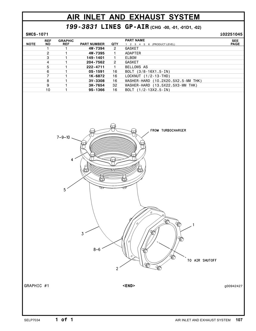 149-1401 ELBOW CAT parts manual diagram