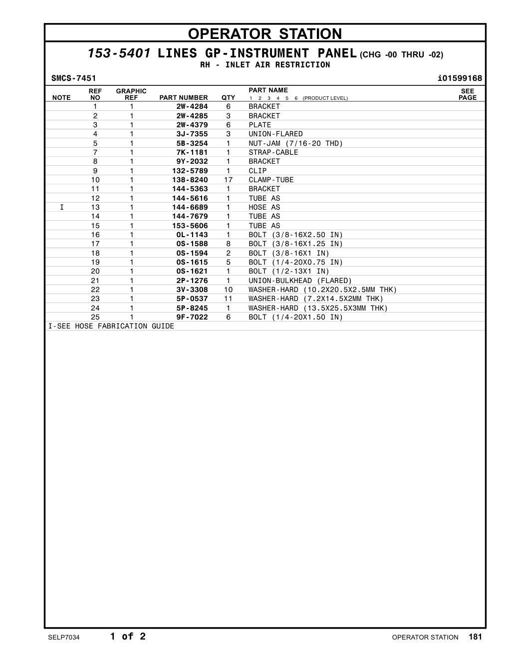 153-5606 TUBE AS CAT parts manual diagram