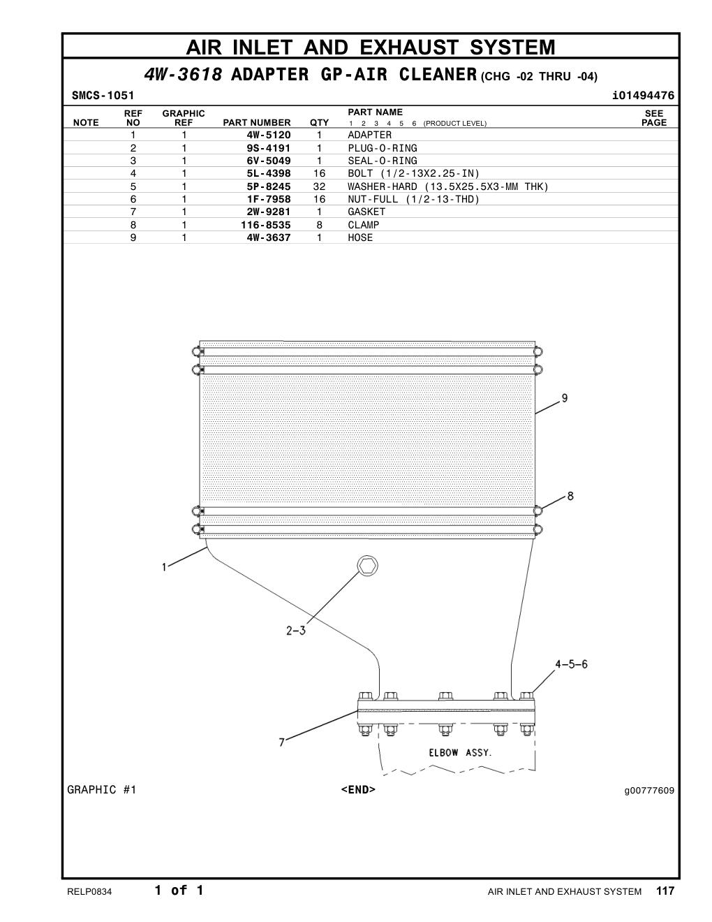 116-8535 CLAMP CAT parts manual diagram