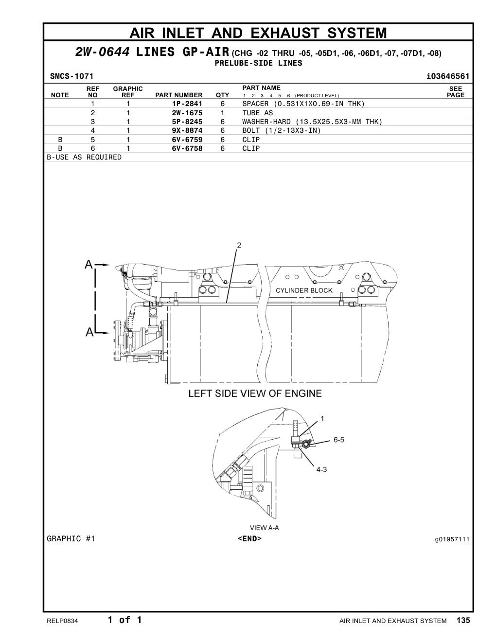 2W-1675 TUBEAS CAT parts manual diagram