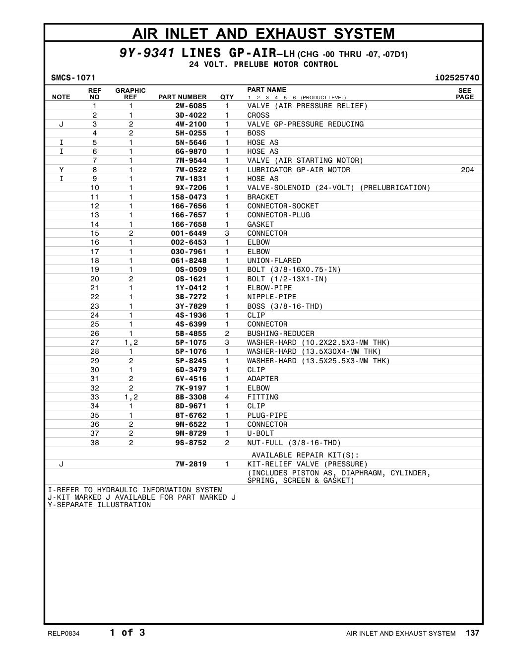 2W-6085 VALVE (AIR PRESSURE RELIEF) CAT parts manual diagram