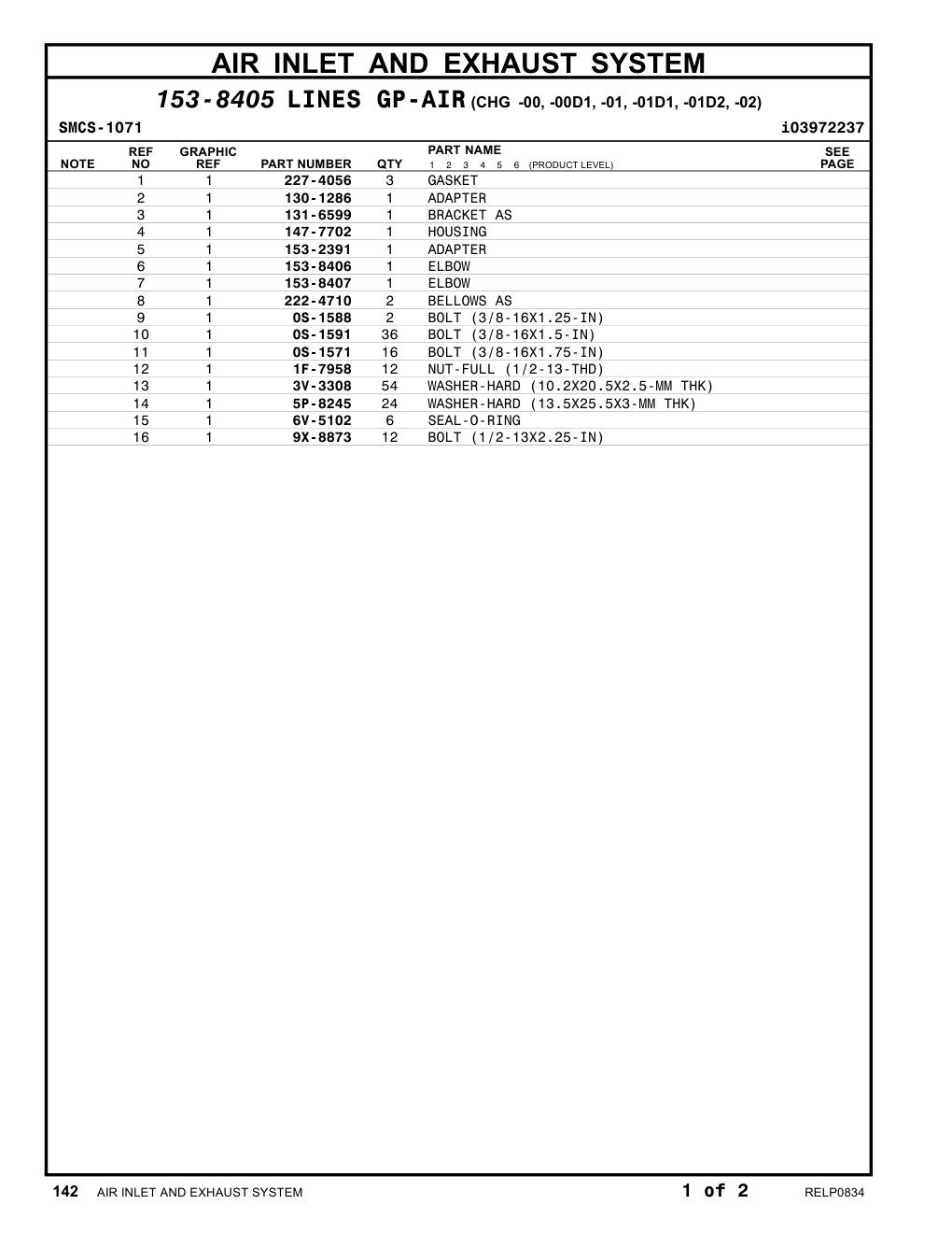 153-8406 ELBOW CAT parts manual diagram